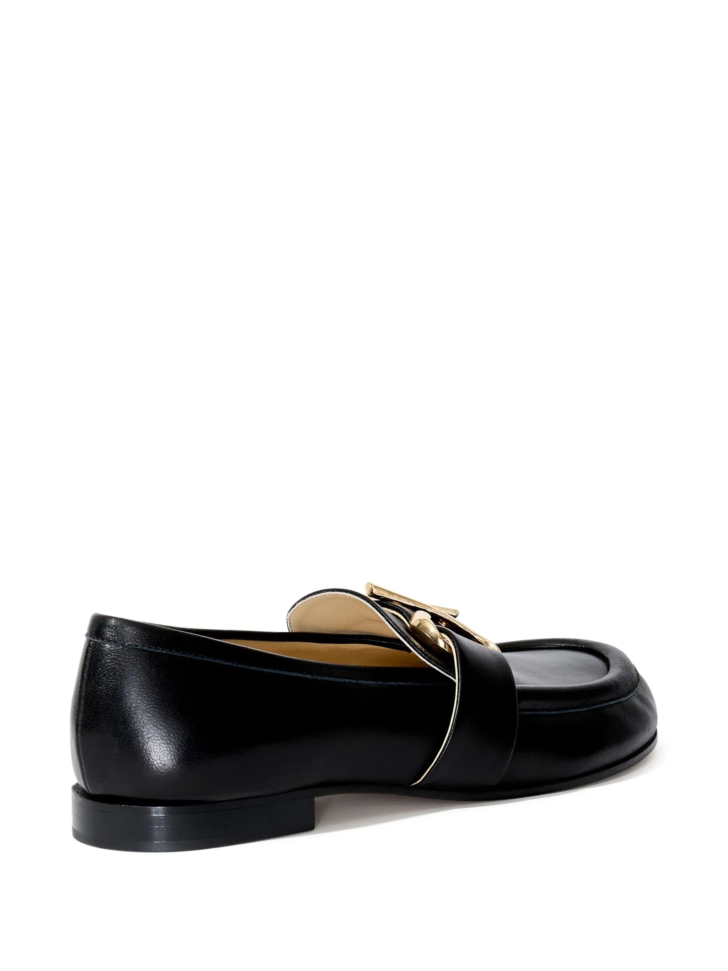 monogram-plaque leather loafers