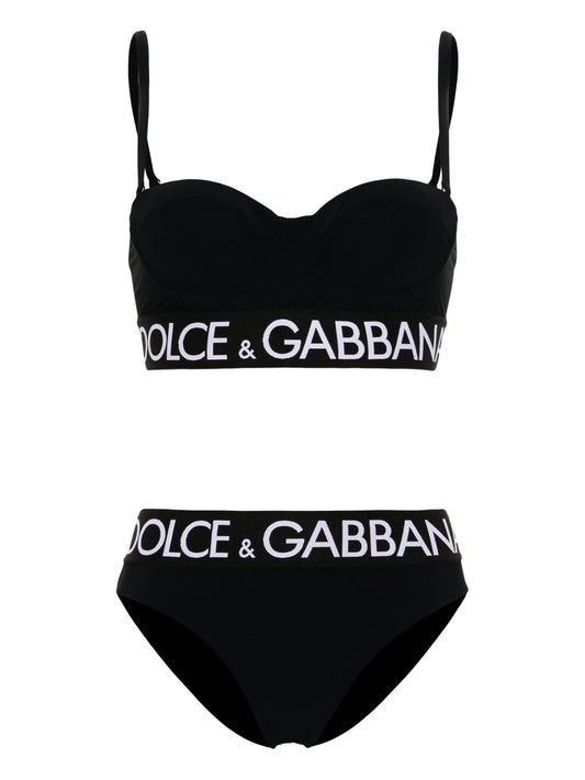 logo-band half-cup bikini