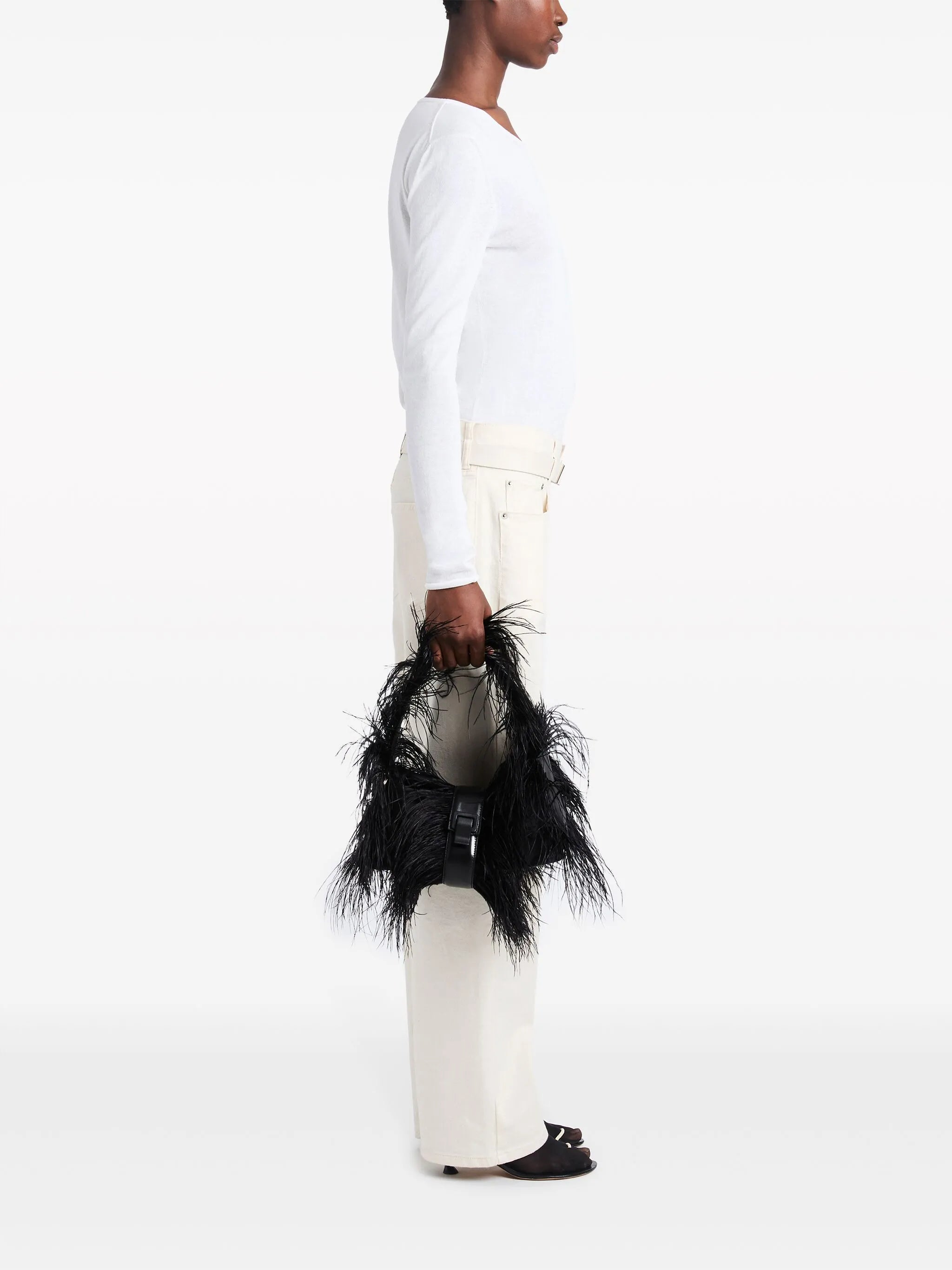 Park feather-detail shoulder bag