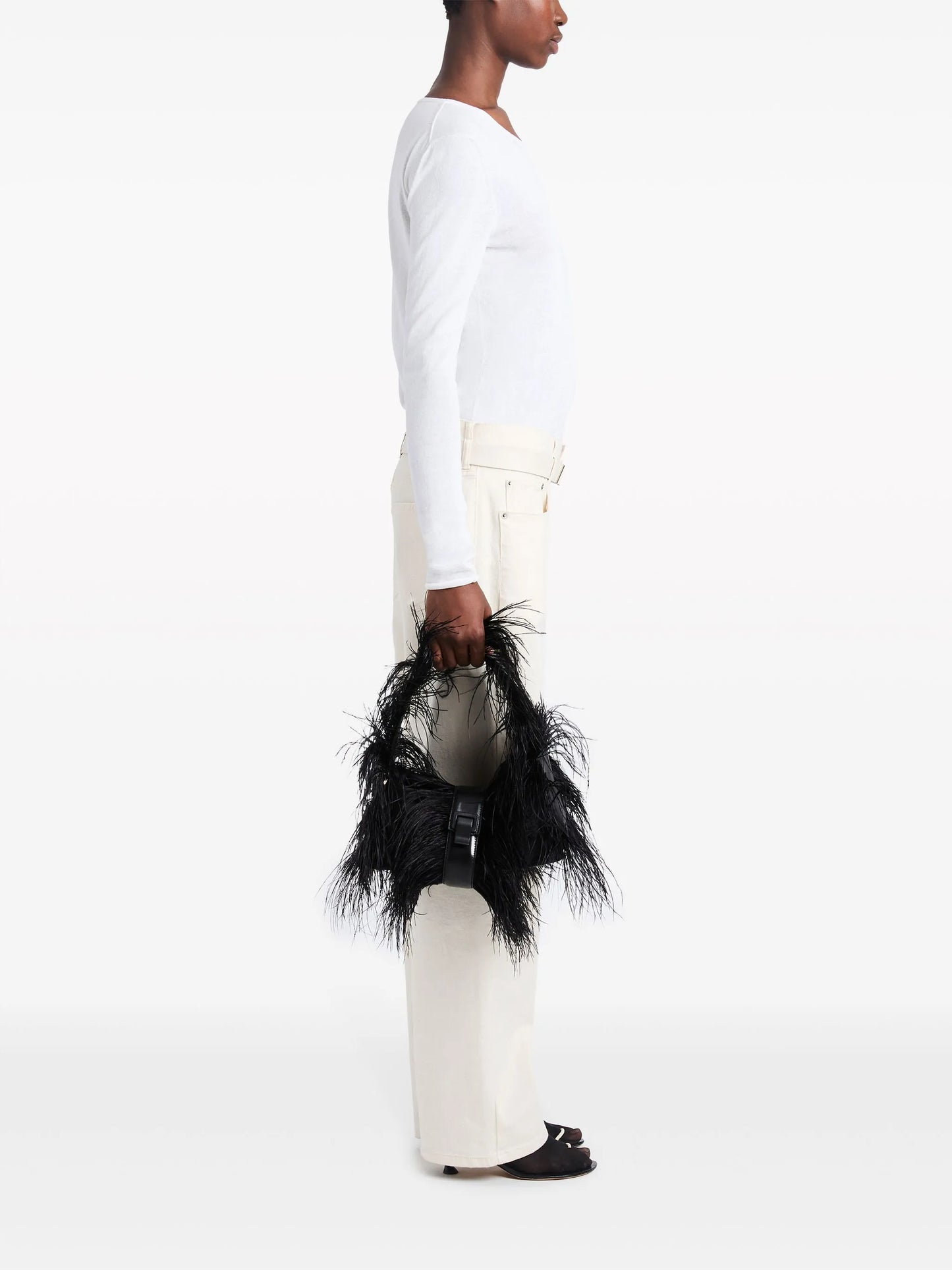 Park feather-detail shoulder bag