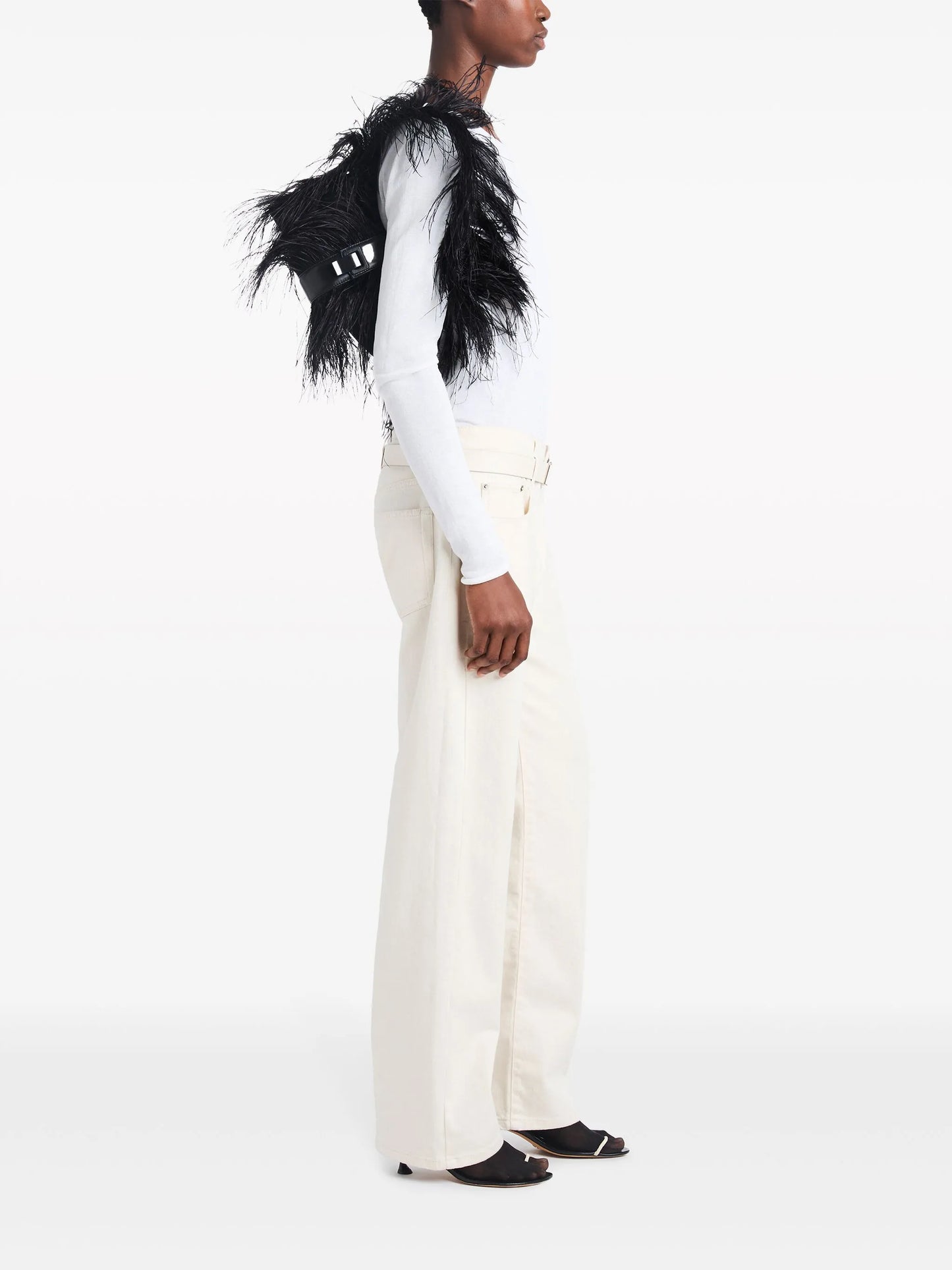 Park feather-detail shoulder bag