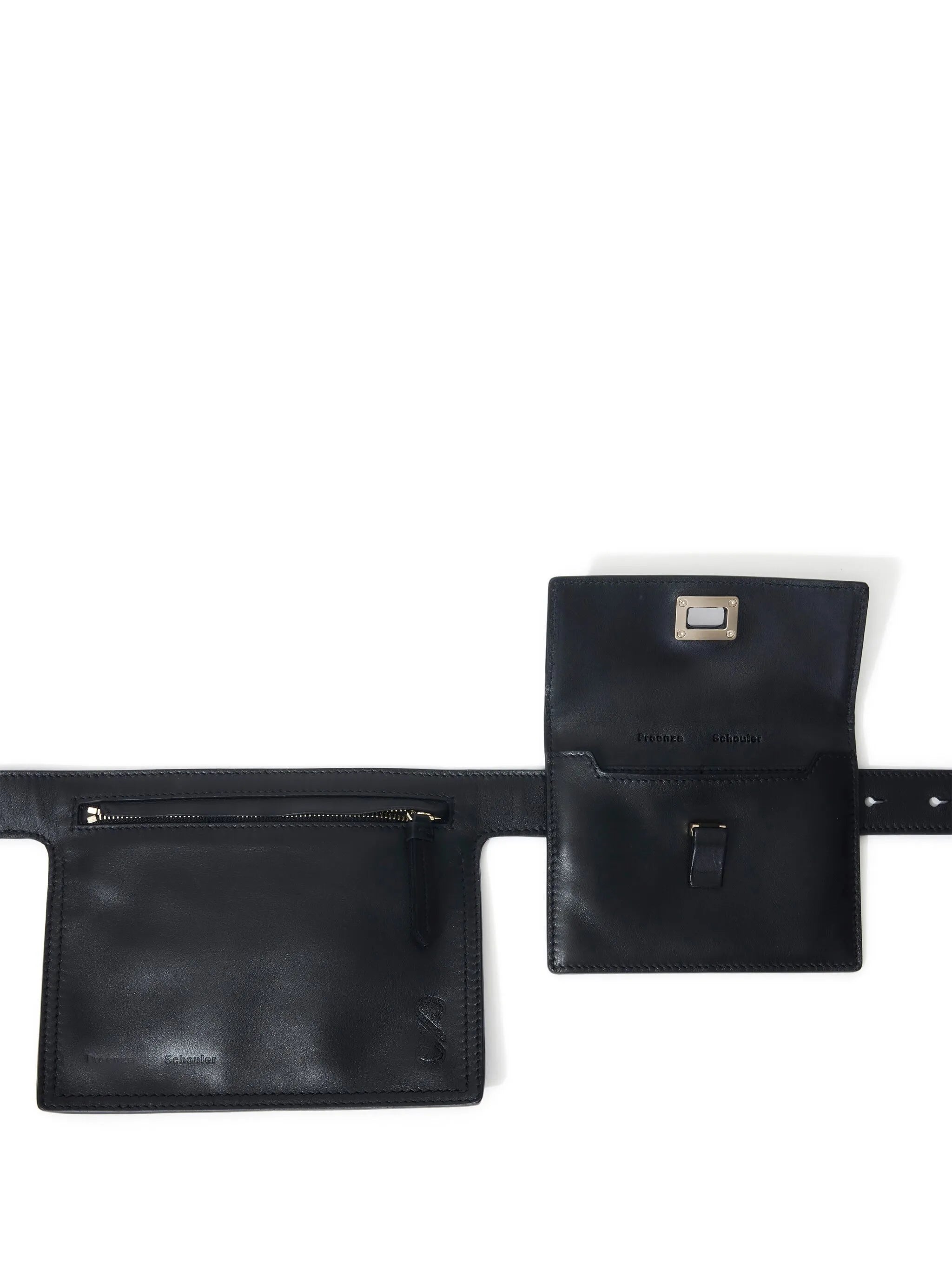 logo-debossed leather belt bag