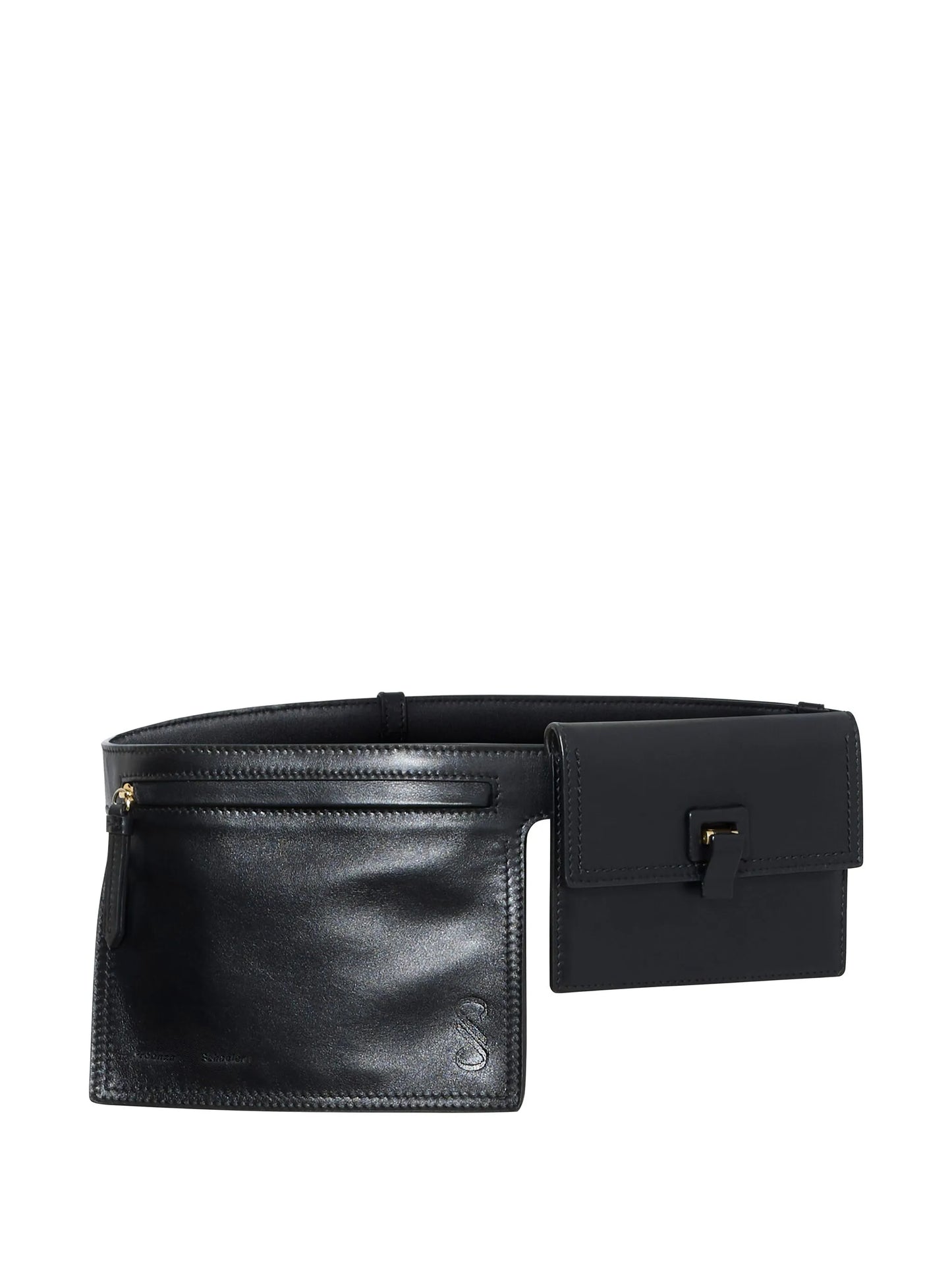 logo-debossed leather belt bag