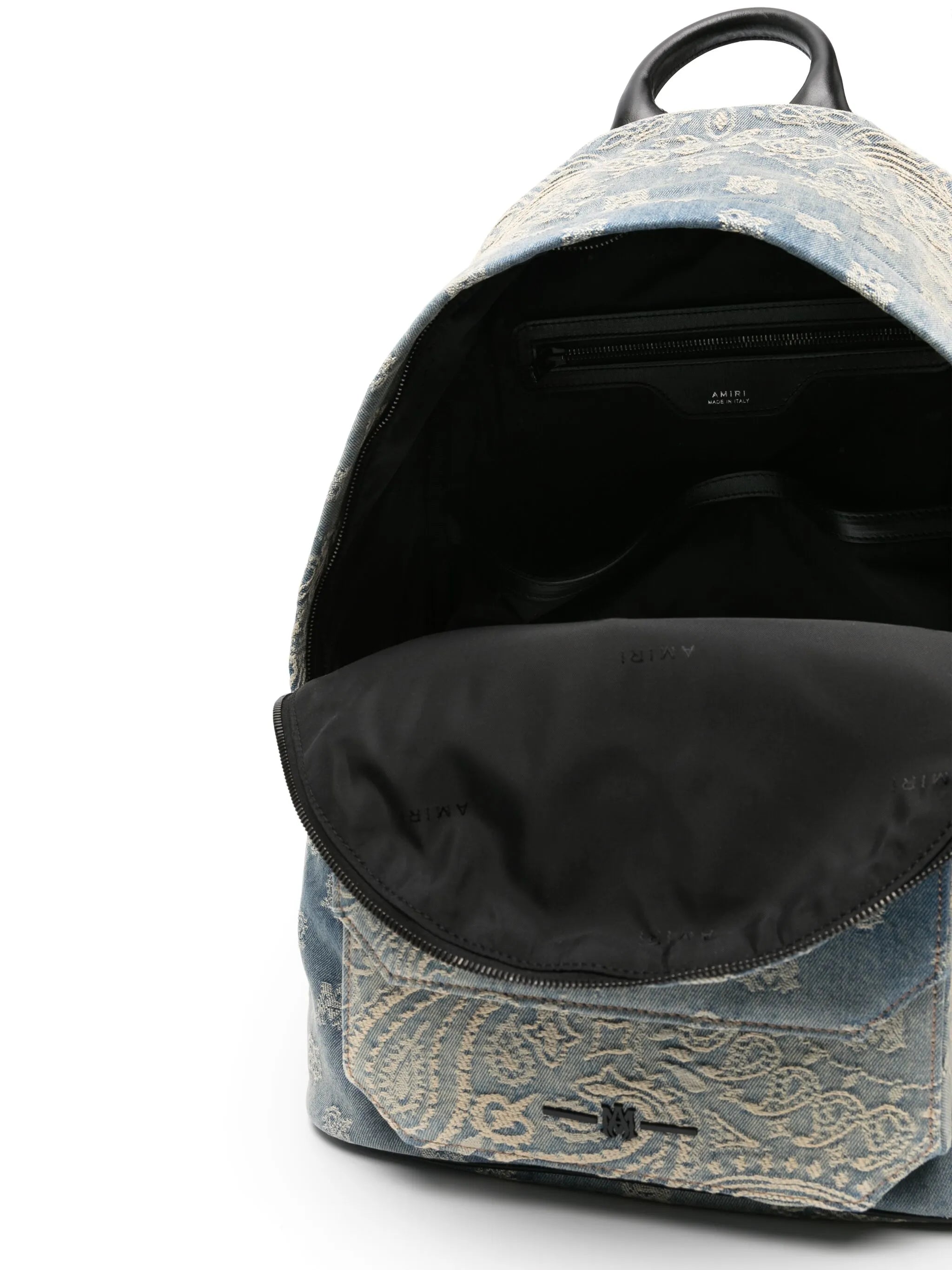 bandana-jacquard denim backpack