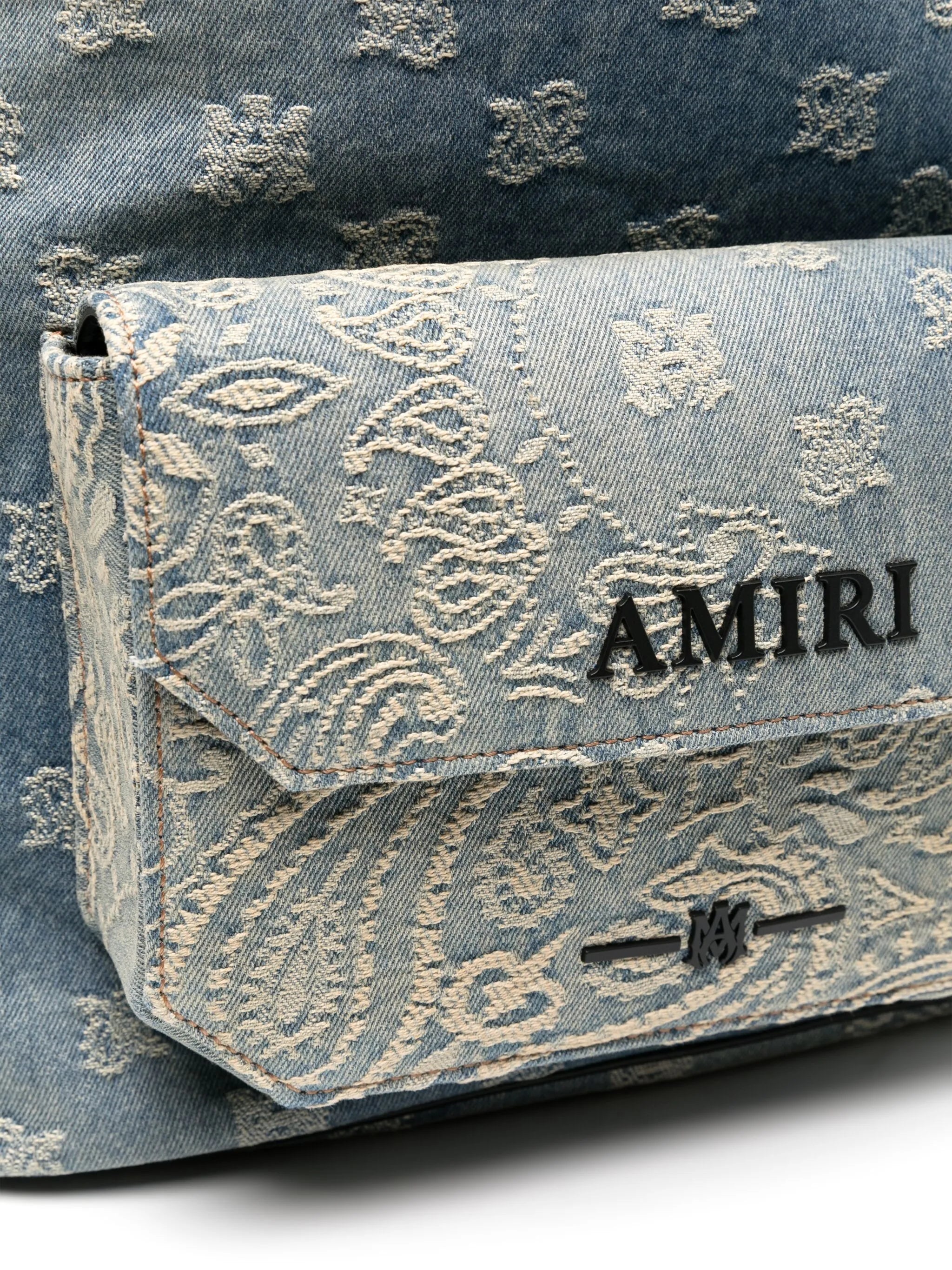 bandana-jacquard denim backpack
