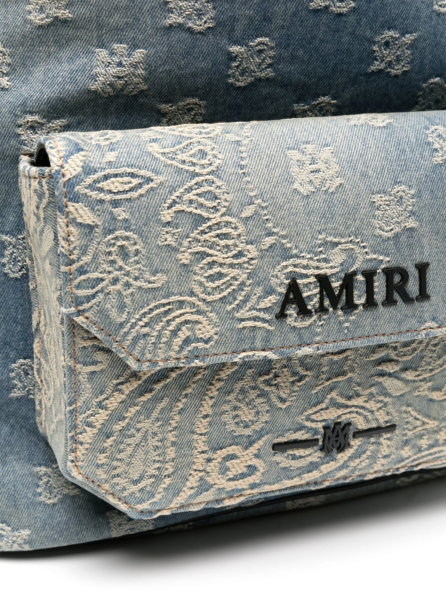 bandana-jacquard denim backpack