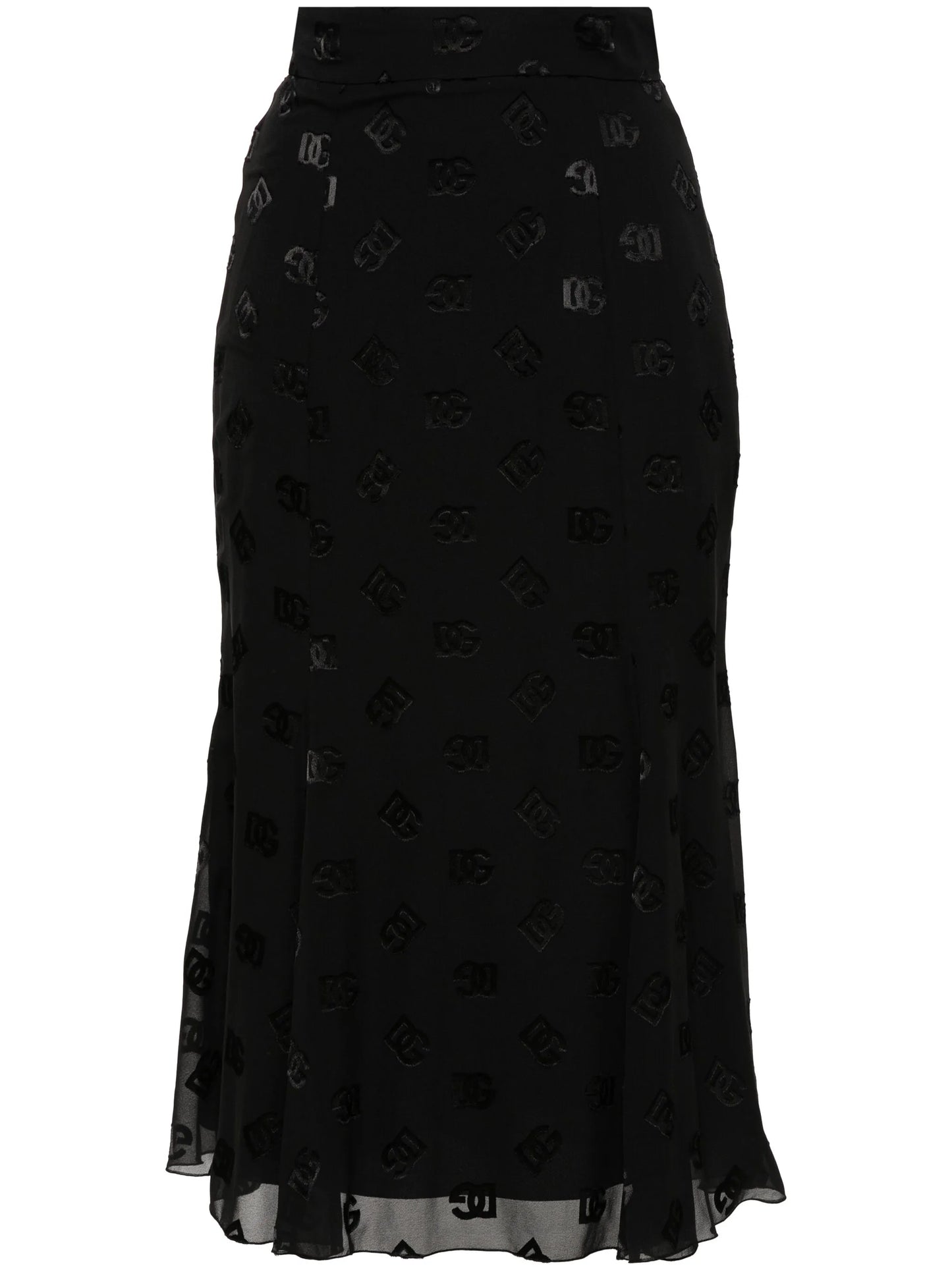 devoré godet midi skirt