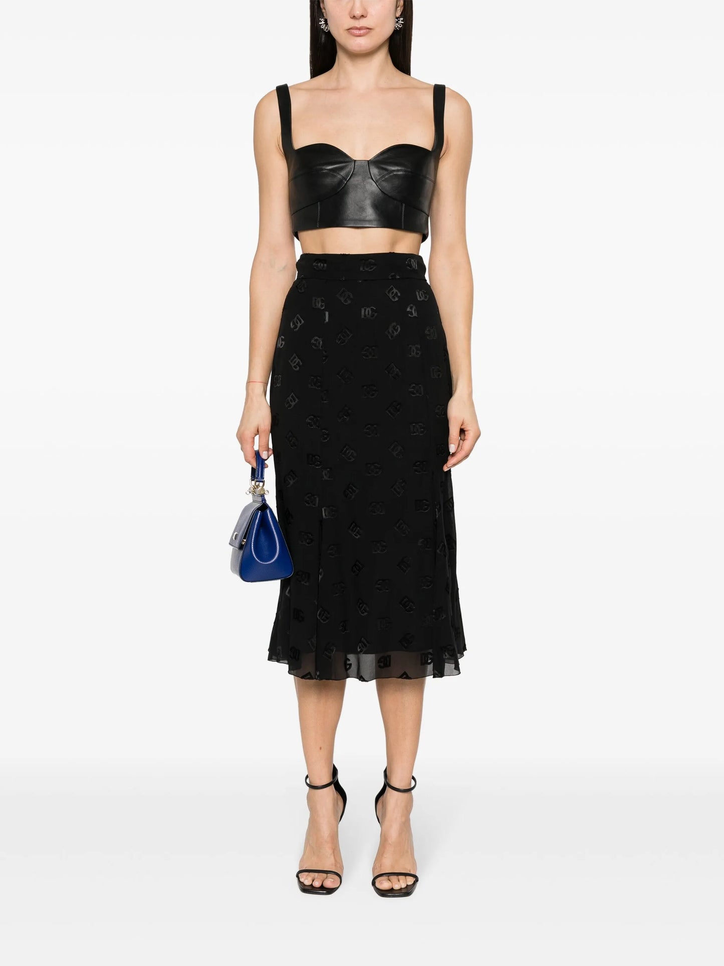 devoré godet midi skirt