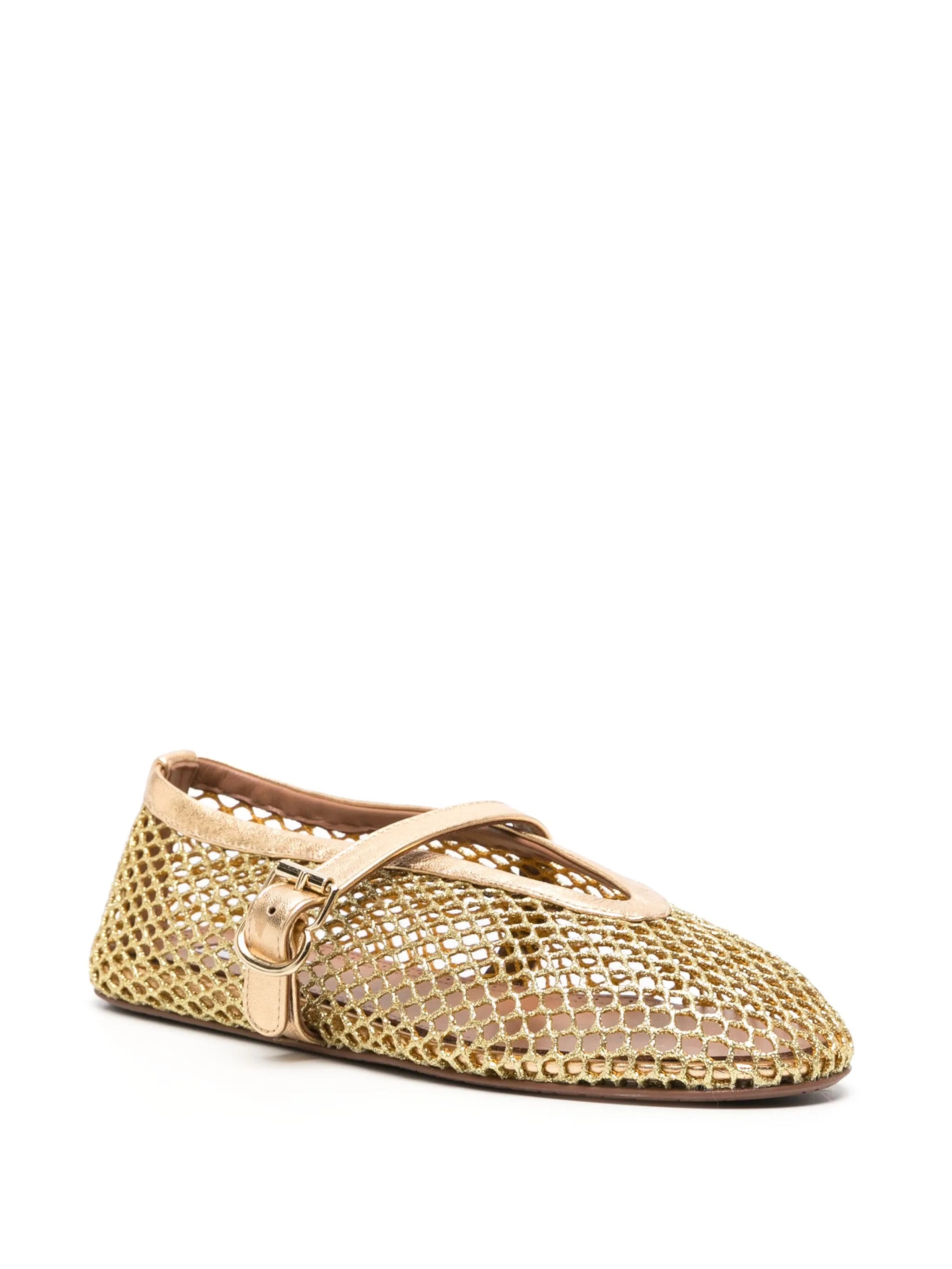 Strass mesh ballerina shoes