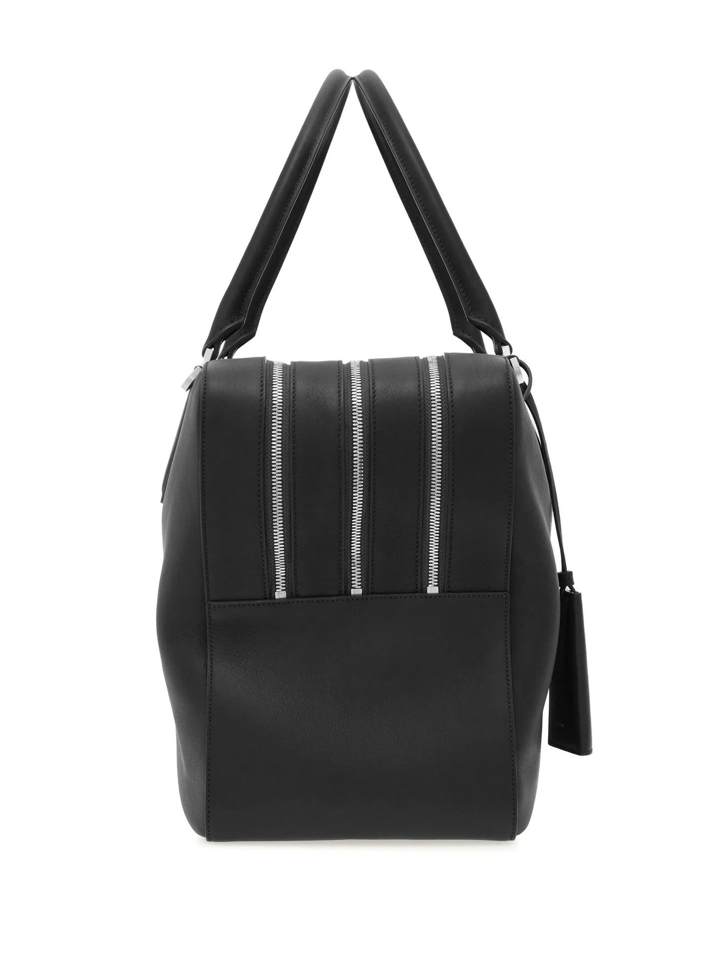 logo-print leather tote bag