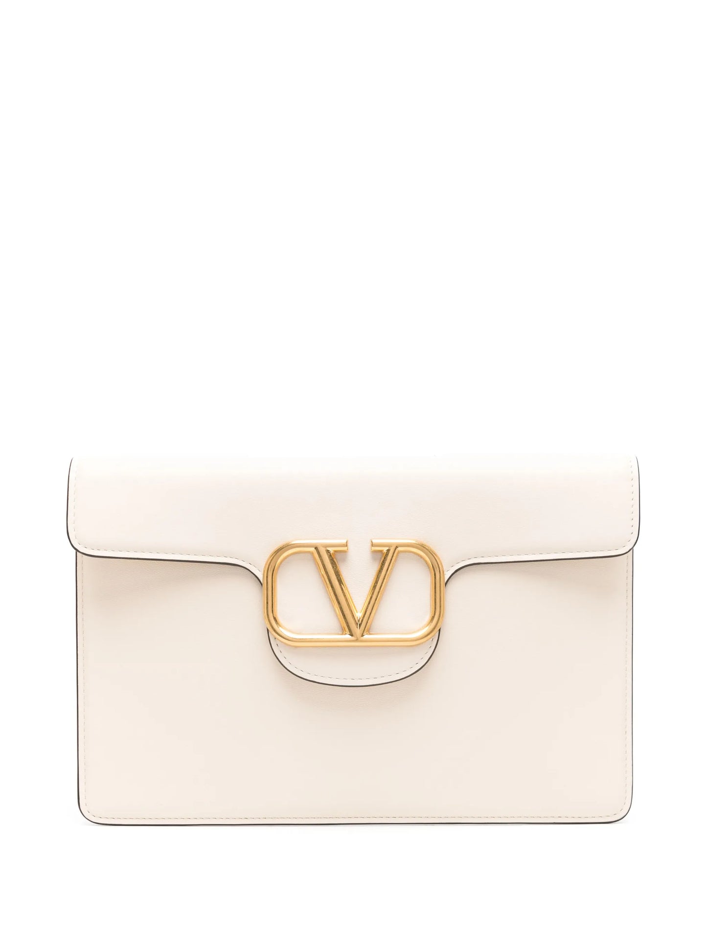 VLogo leather clutch bag