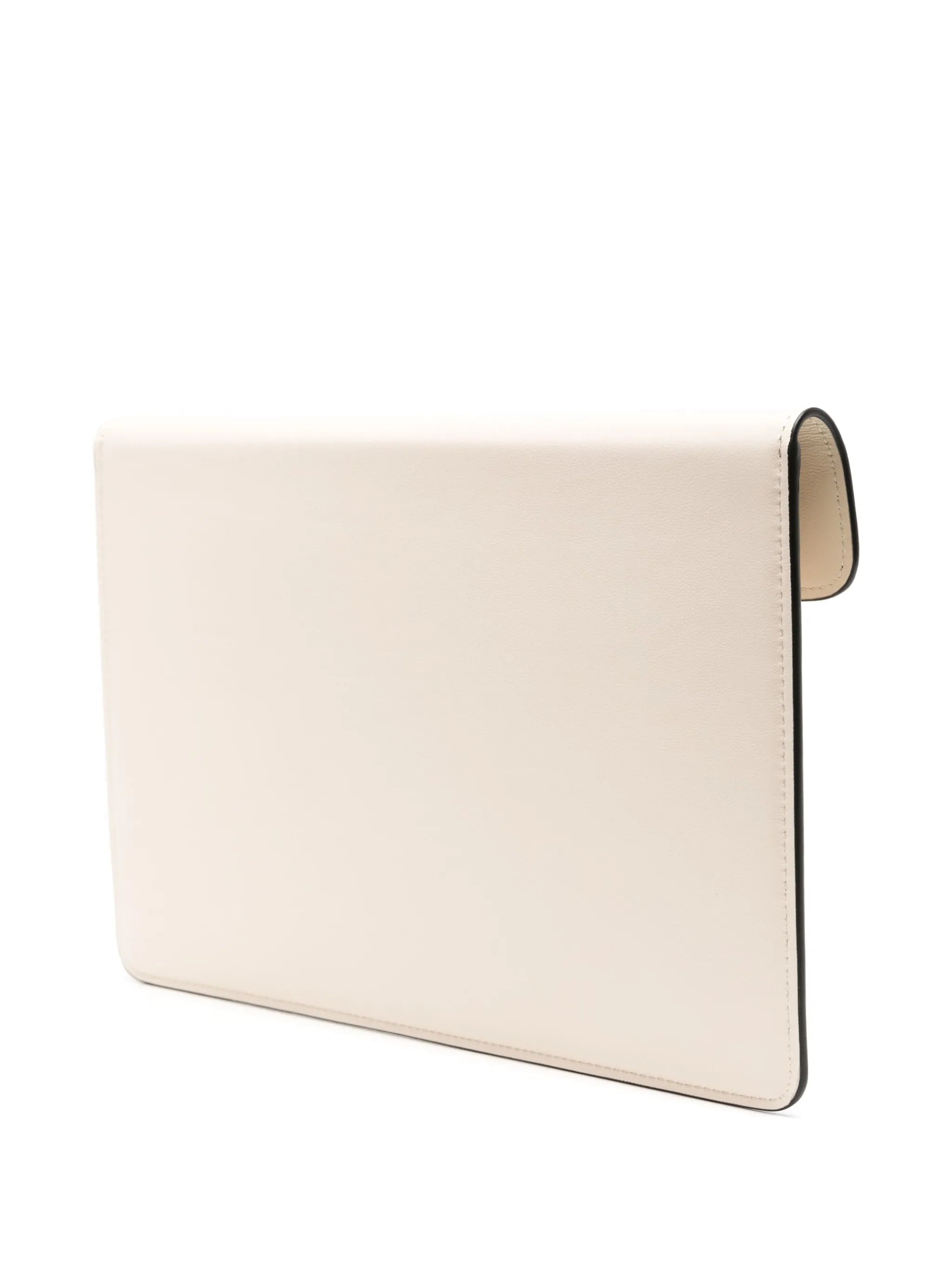 VLogo leather clutch bag