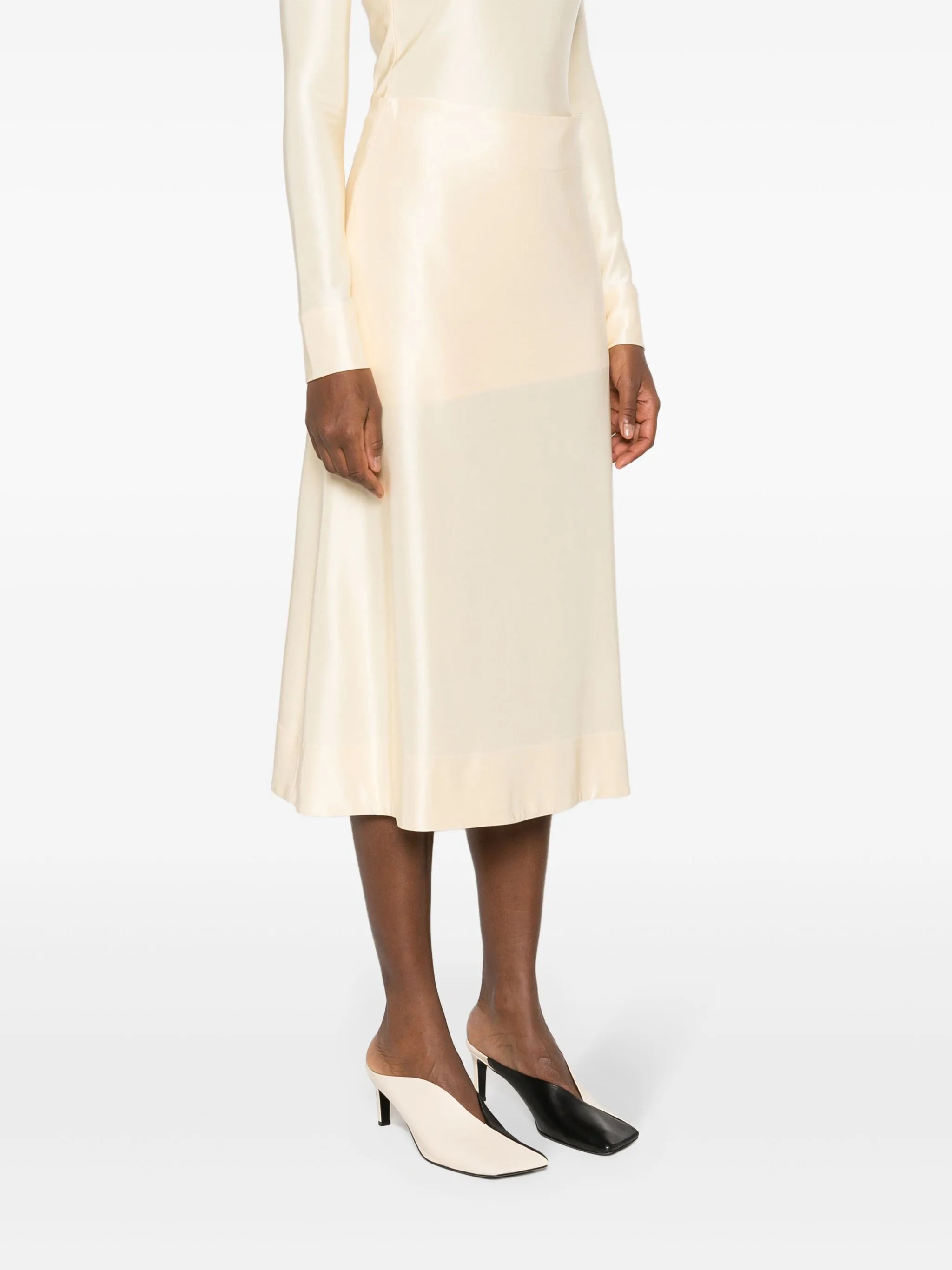 A-line flared midi skirt