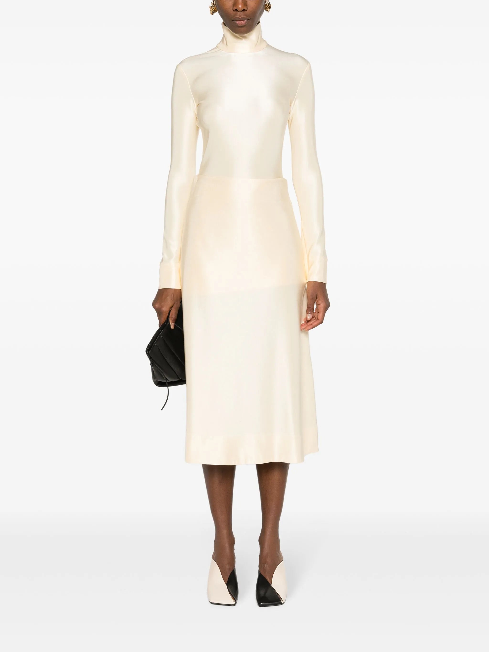 A-line flared midi skirt