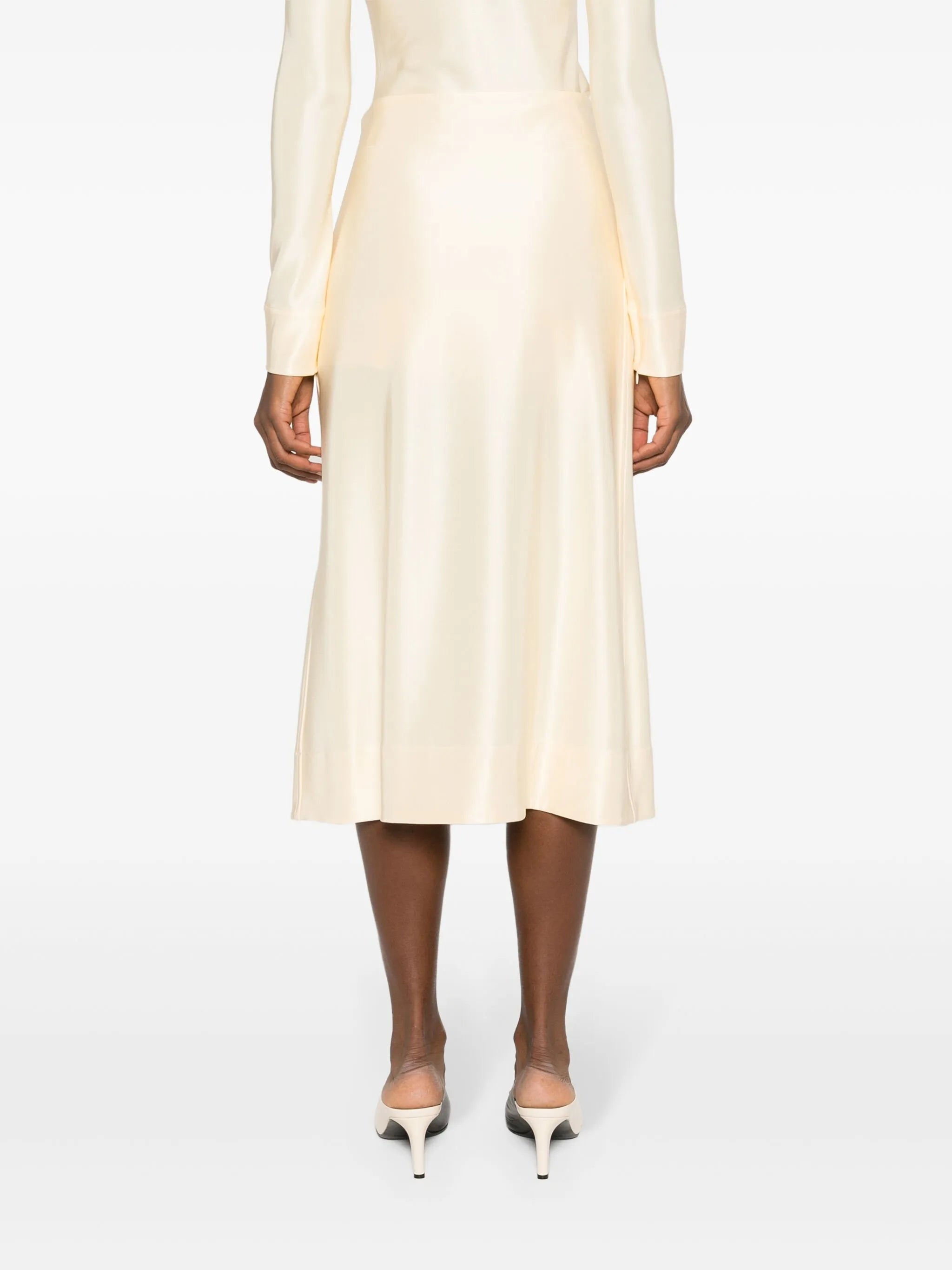 A-line flared midi skirt