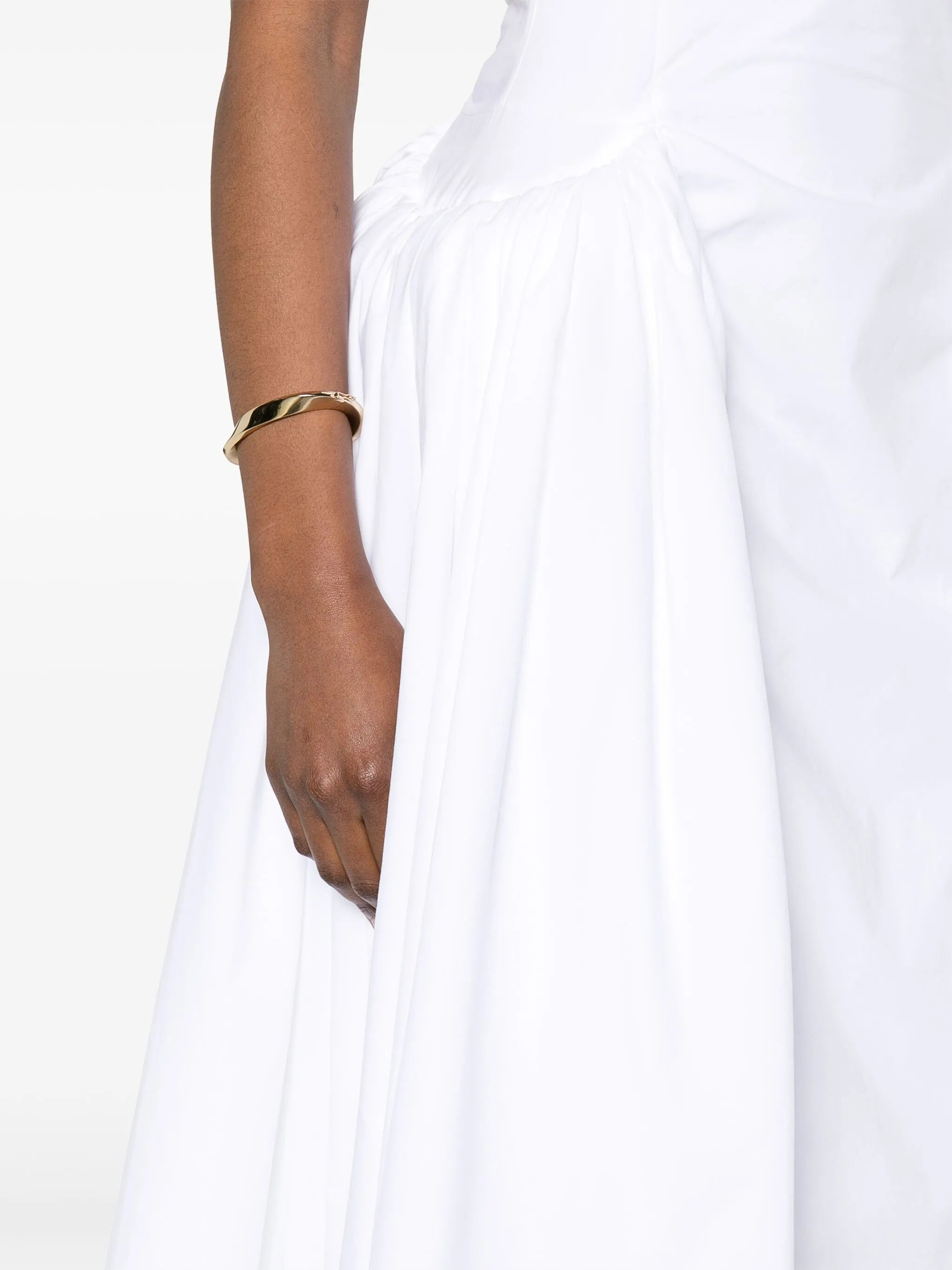 Vezile draped-panels poplin dress