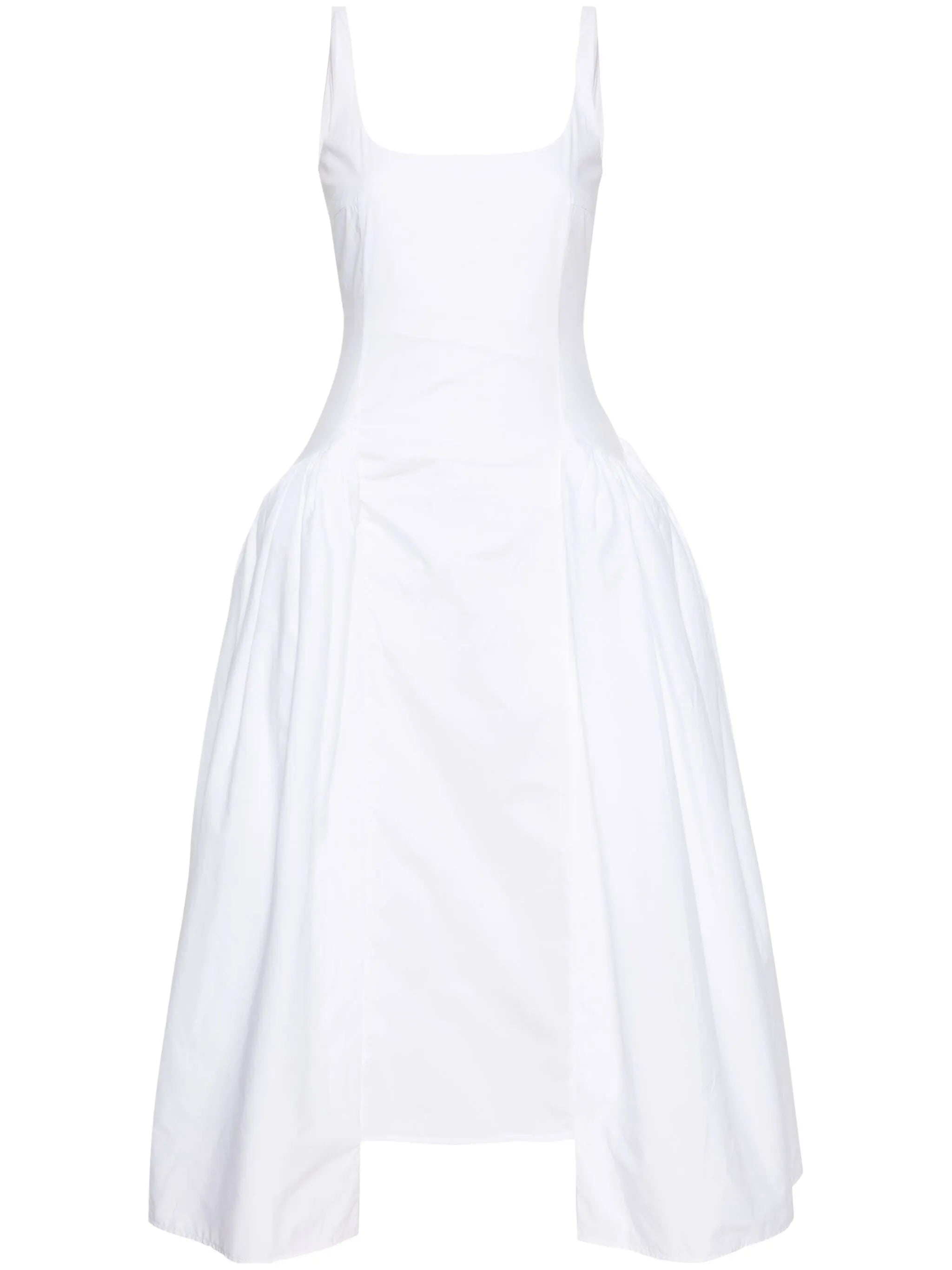 Vezile draped-panels poplin dress