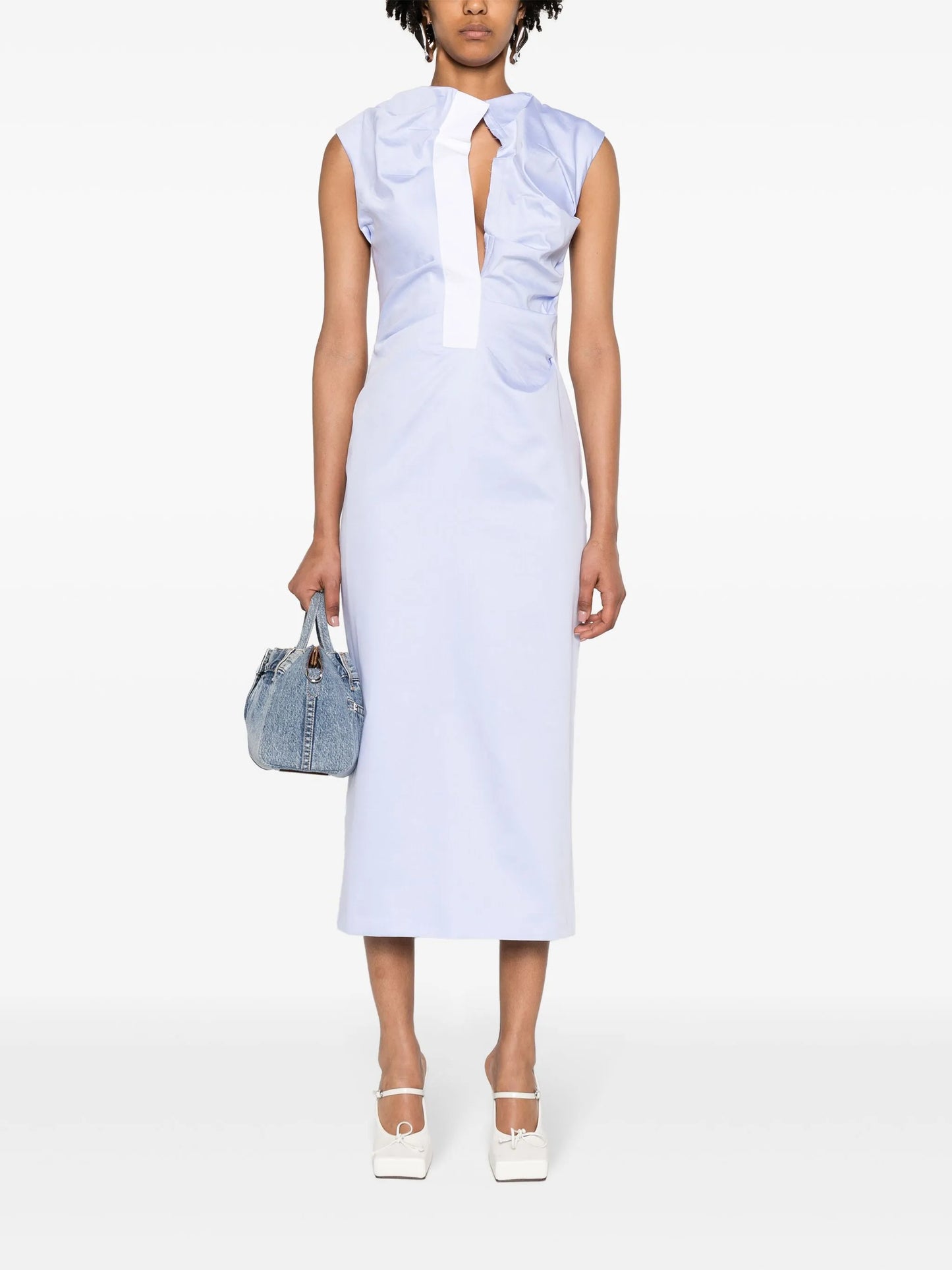 Salmson ruched midi dress