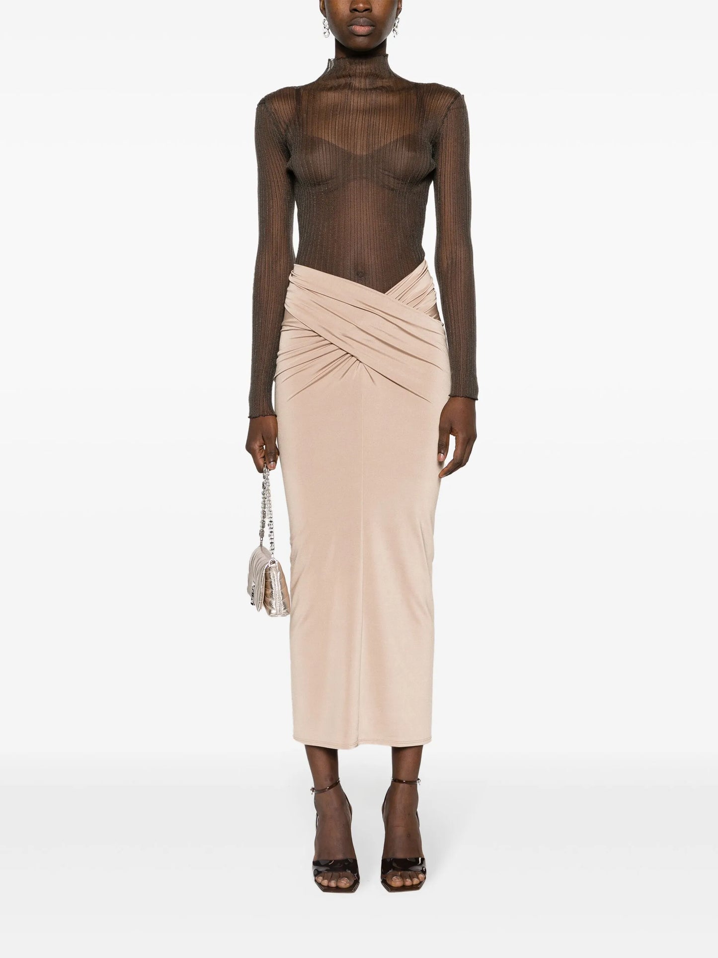 Berretta draped maxi skirt