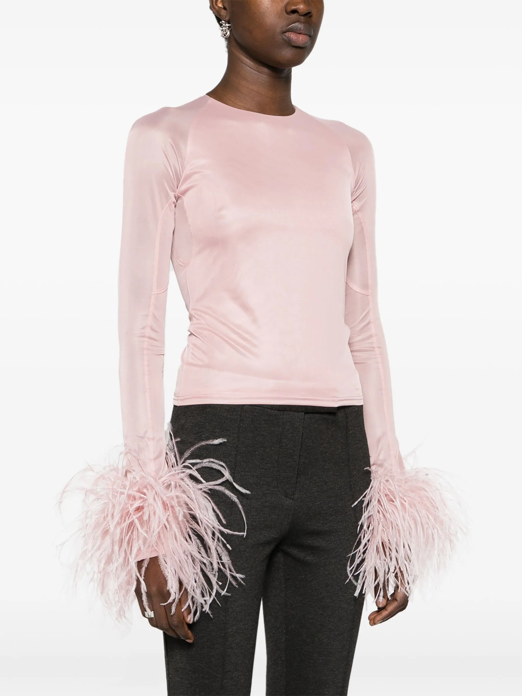 Alero feather-trim top