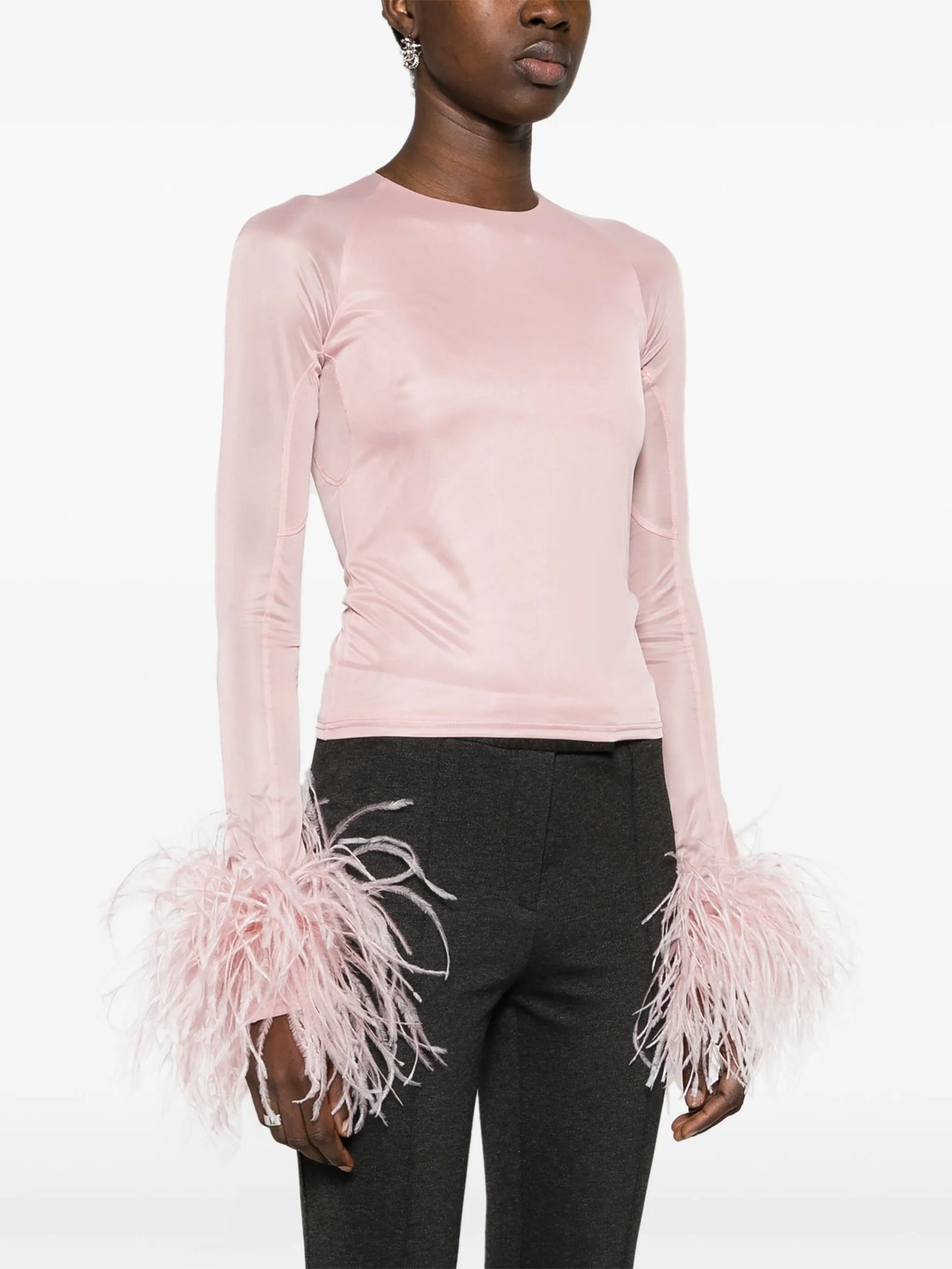 Alero feather-trim top