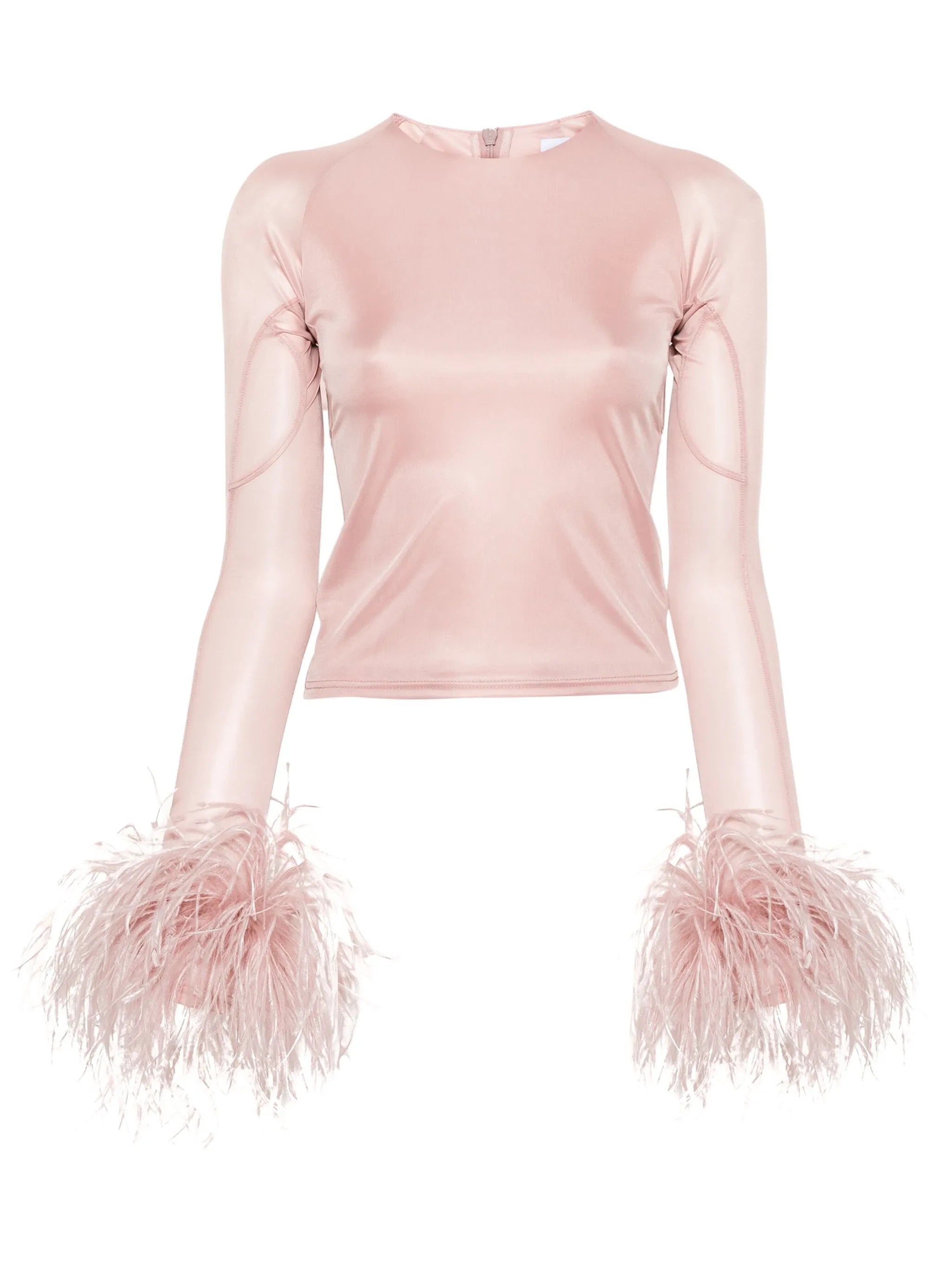 Alero feather-trim top