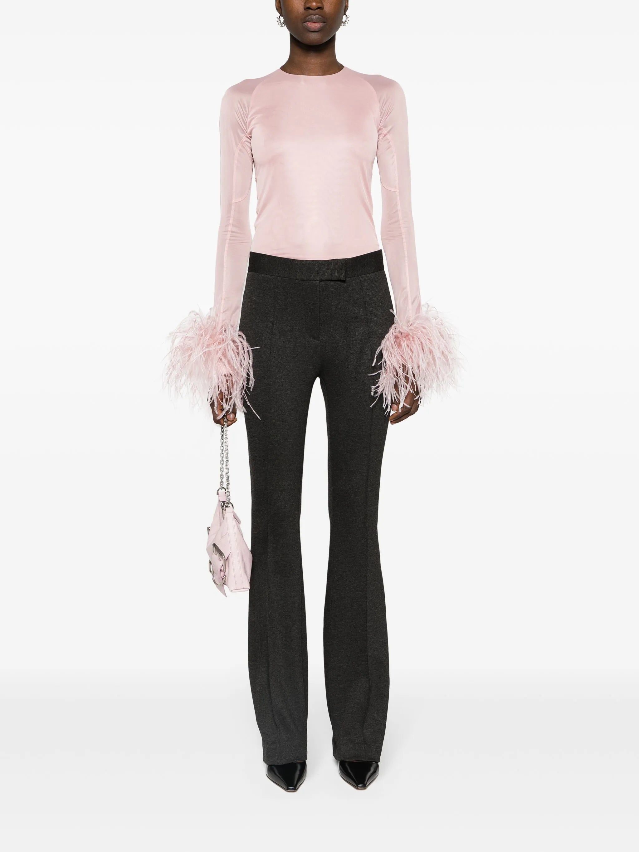 Alero feather-trim top