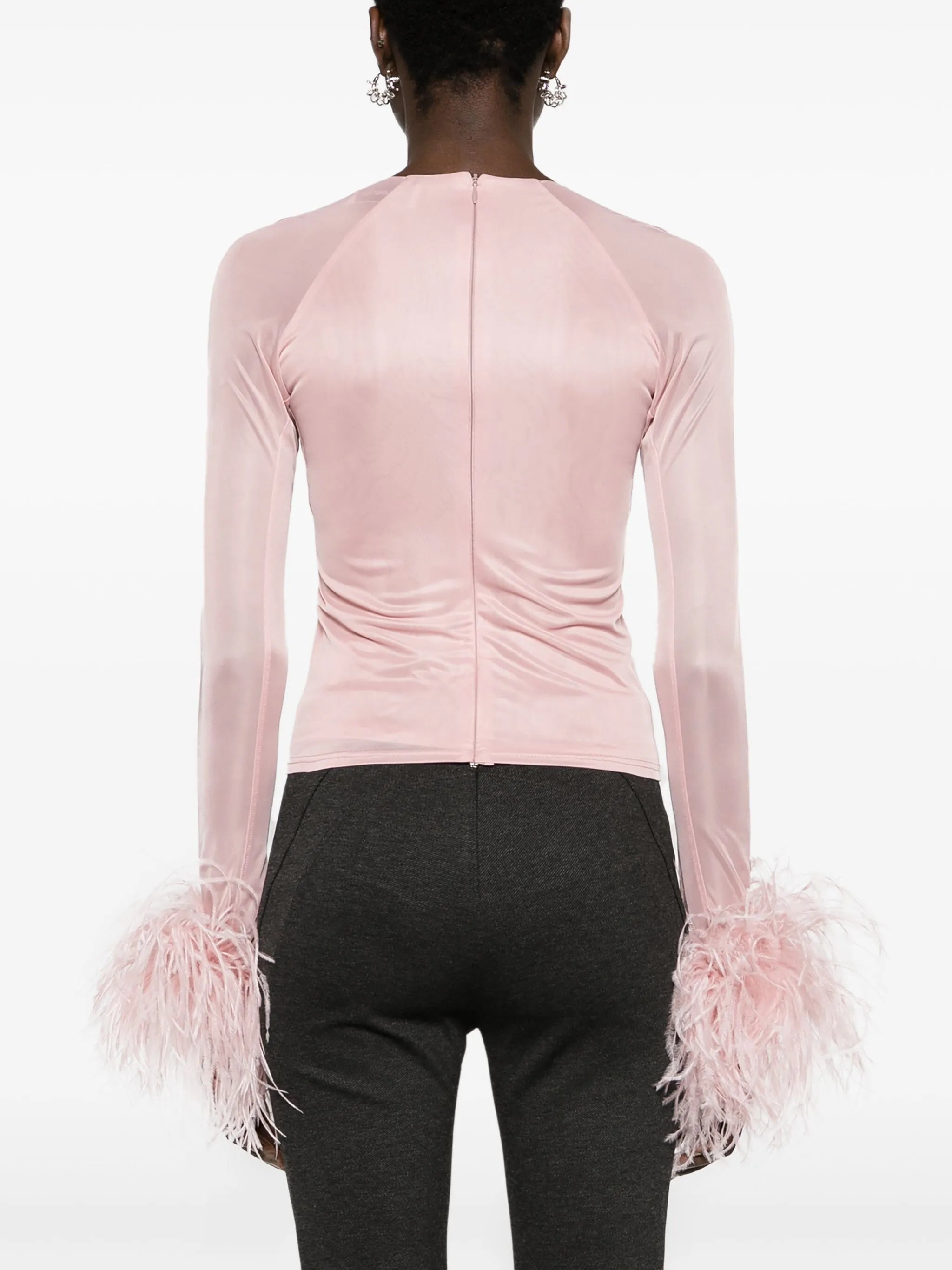 Alero feather-trim top