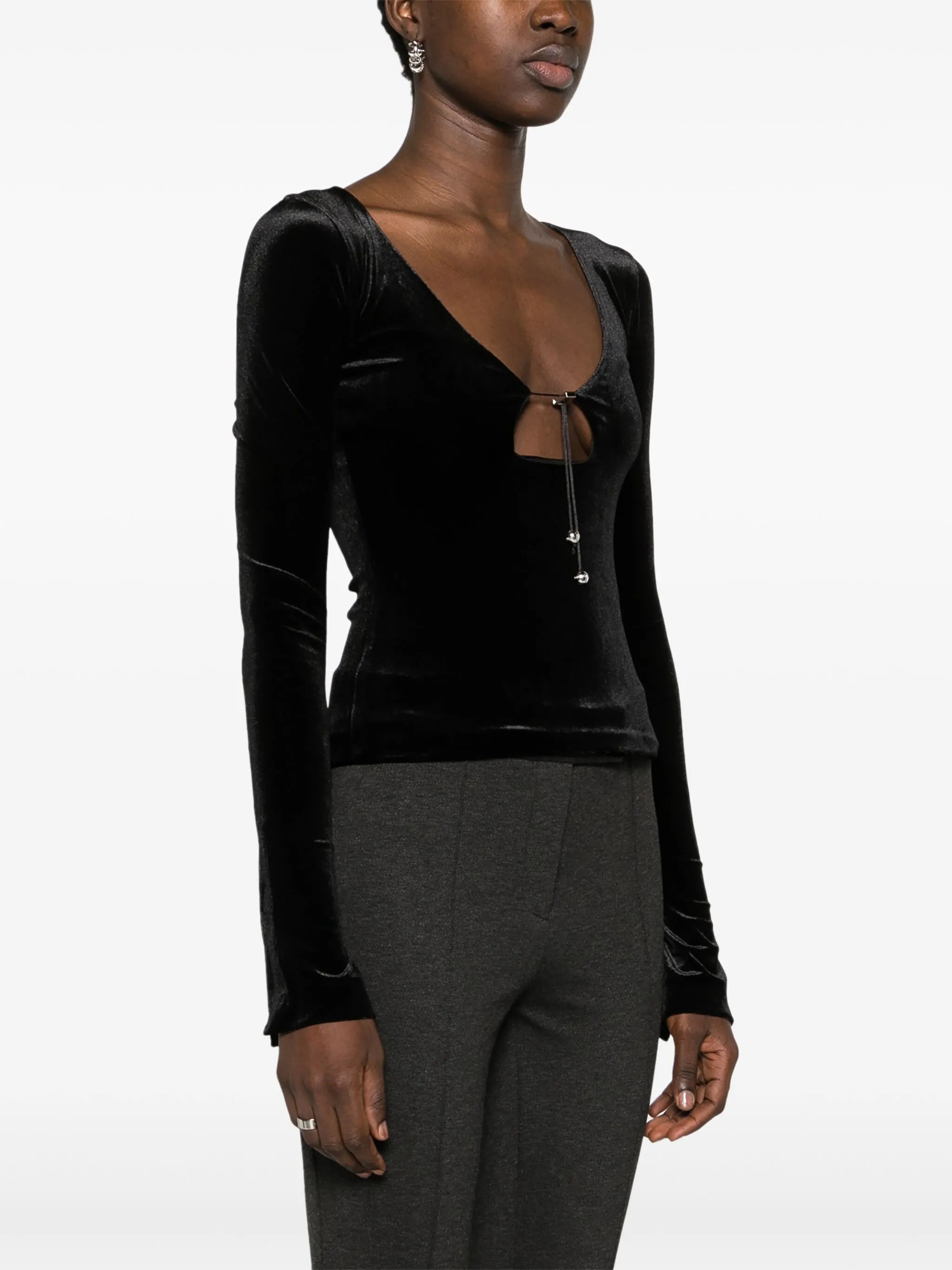 Solaris cut-out velvet top