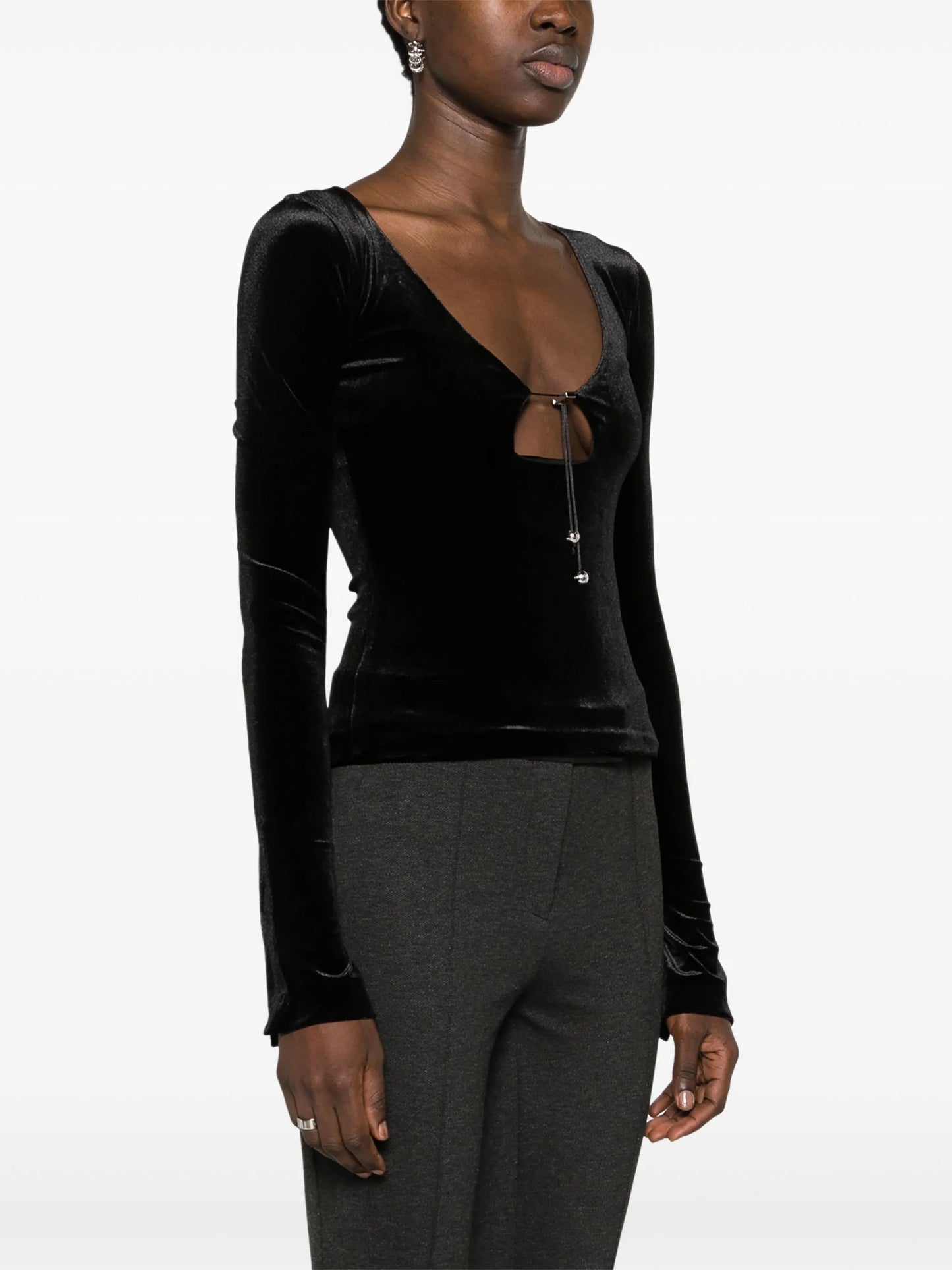 Solaris cut-out velvet top