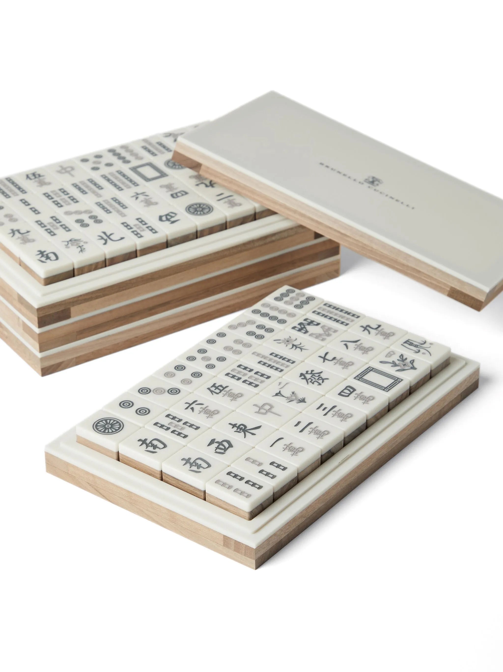 wooden Mahjong set