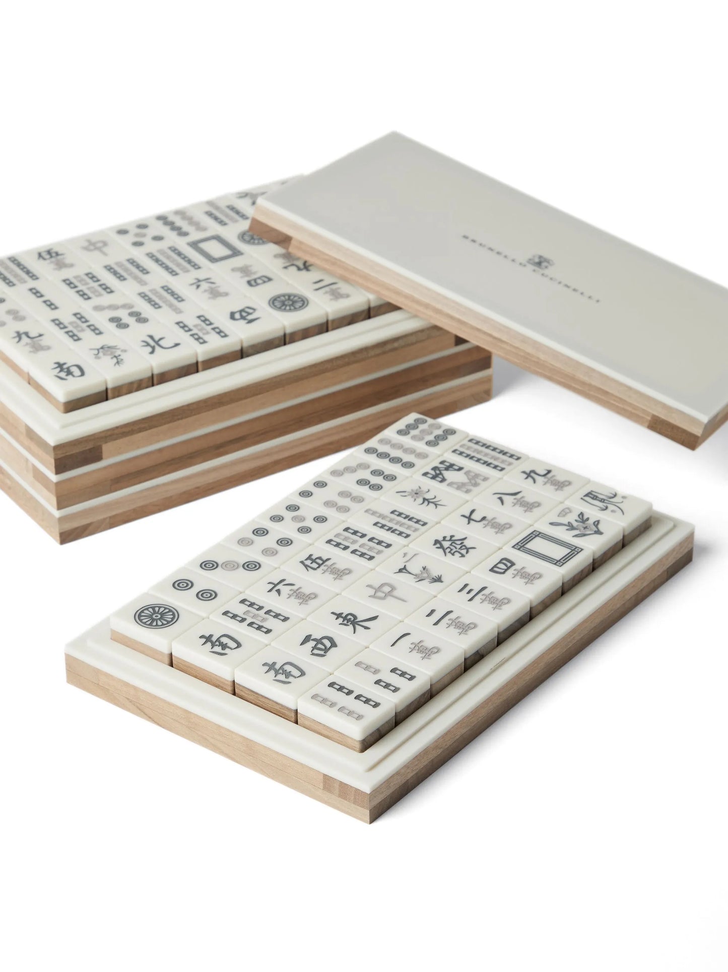 wooden Mahjong set