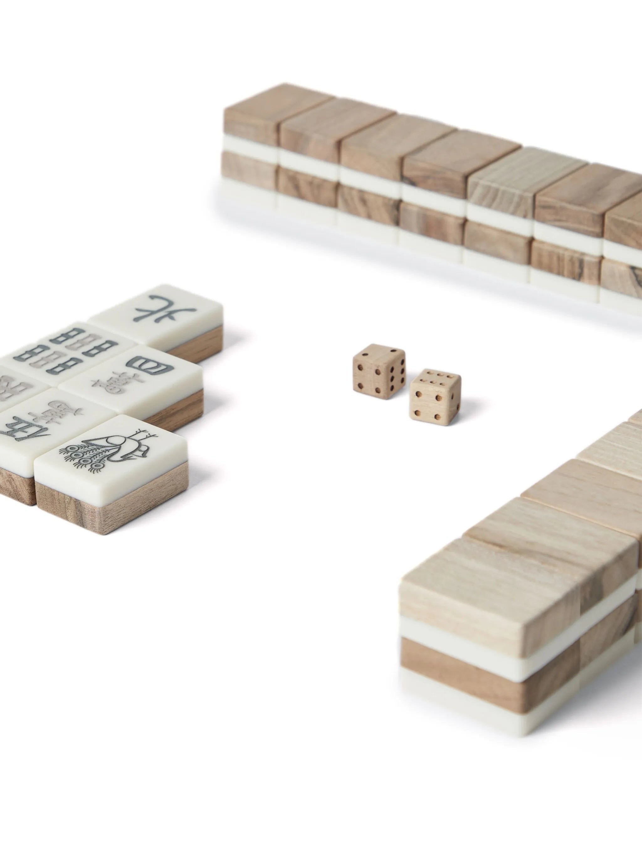 wooden Mahjong set