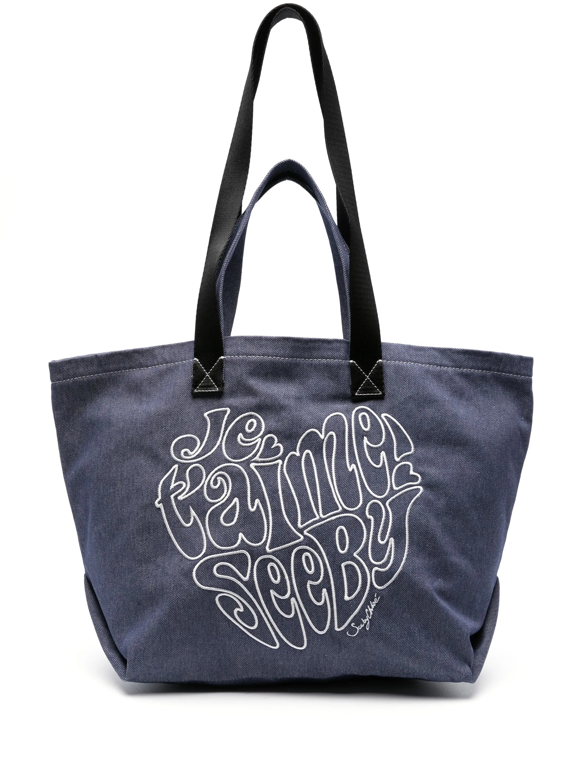 Je T'aime denim tote bag