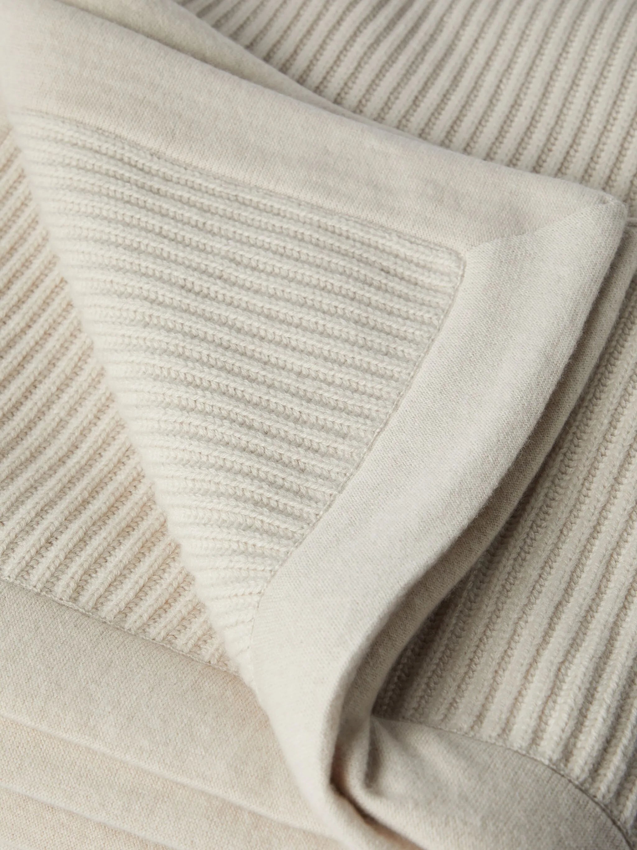 rib-knit cashmere blanket