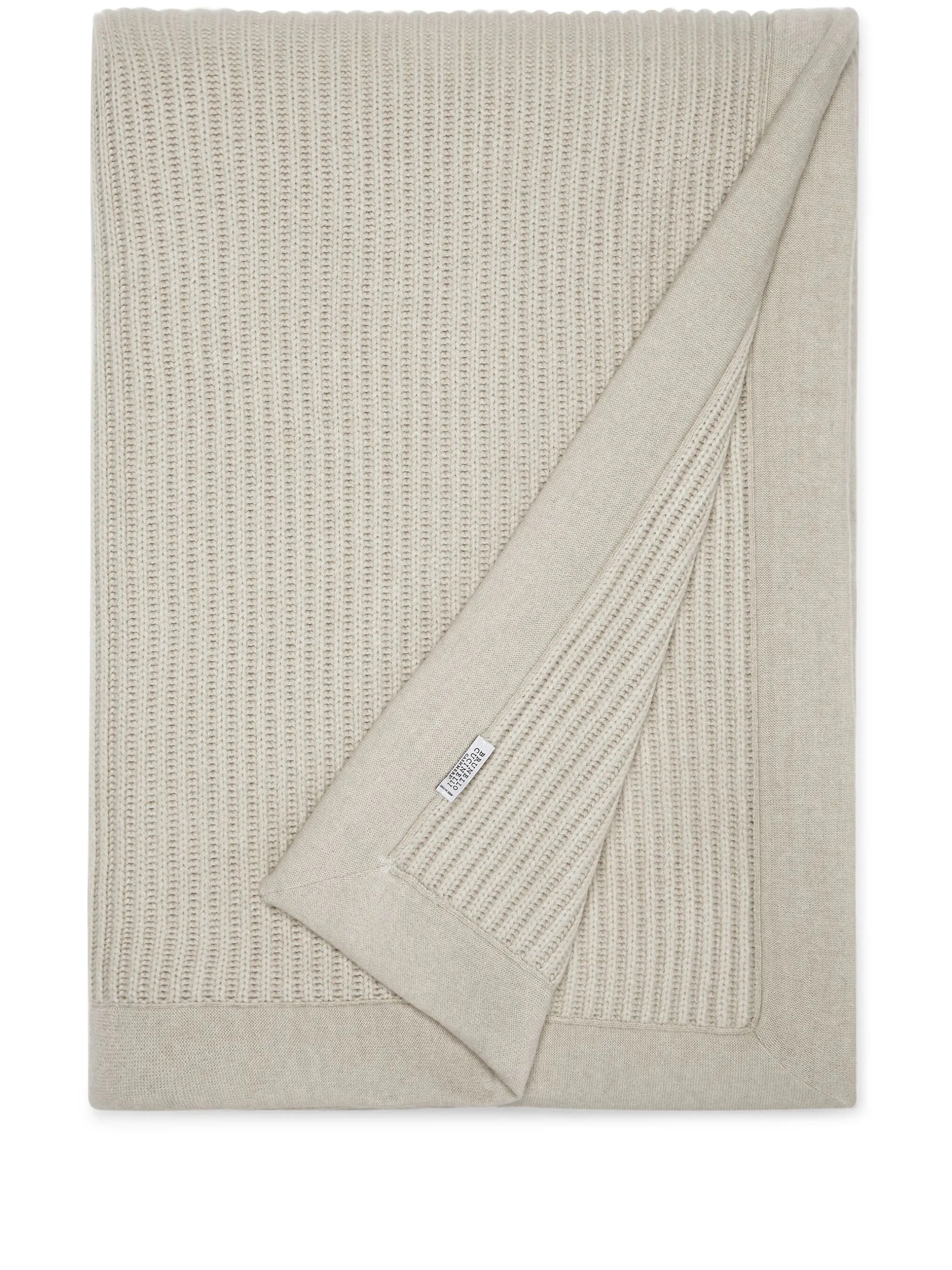 rib-knit cashmere blanket