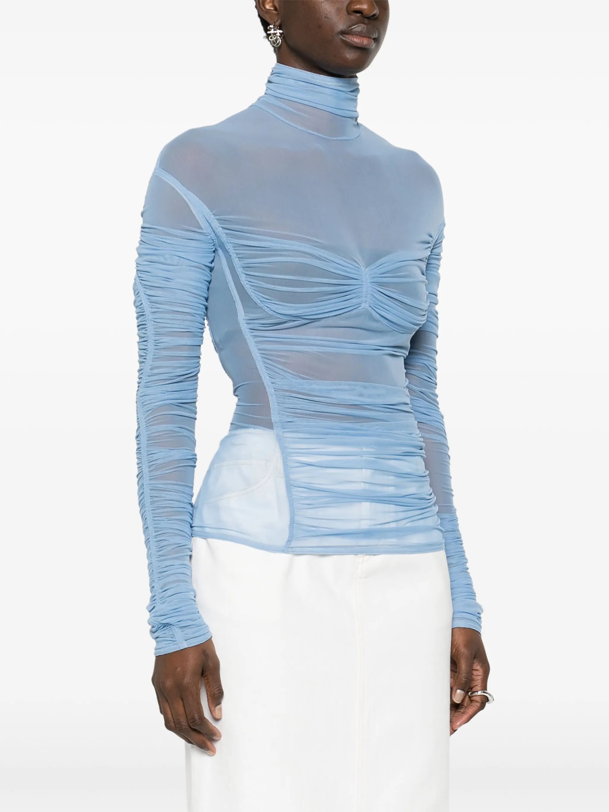 mesh ruched top