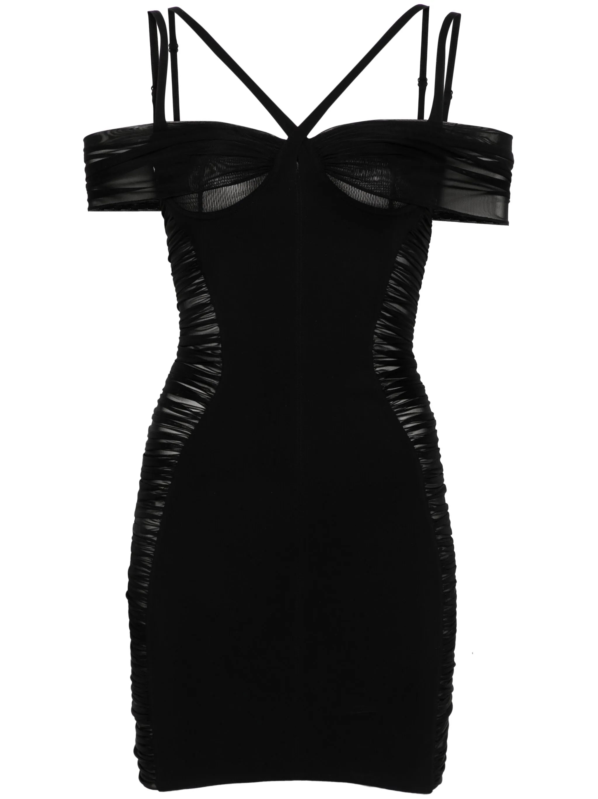 ruched panelled mini dress