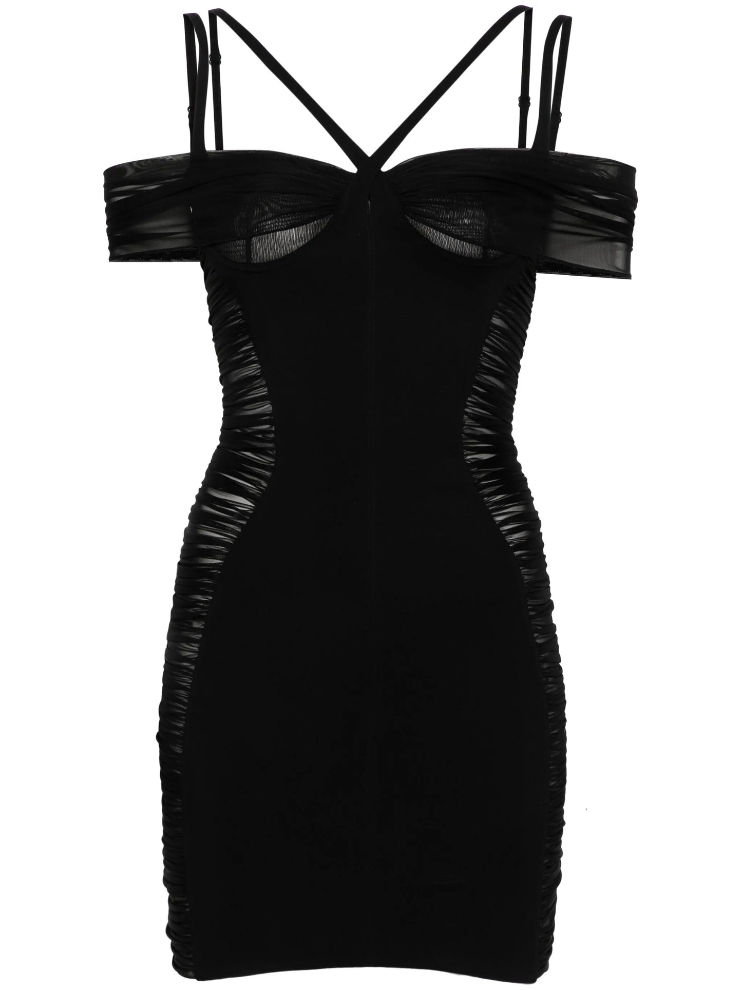ruched panelled mini dress