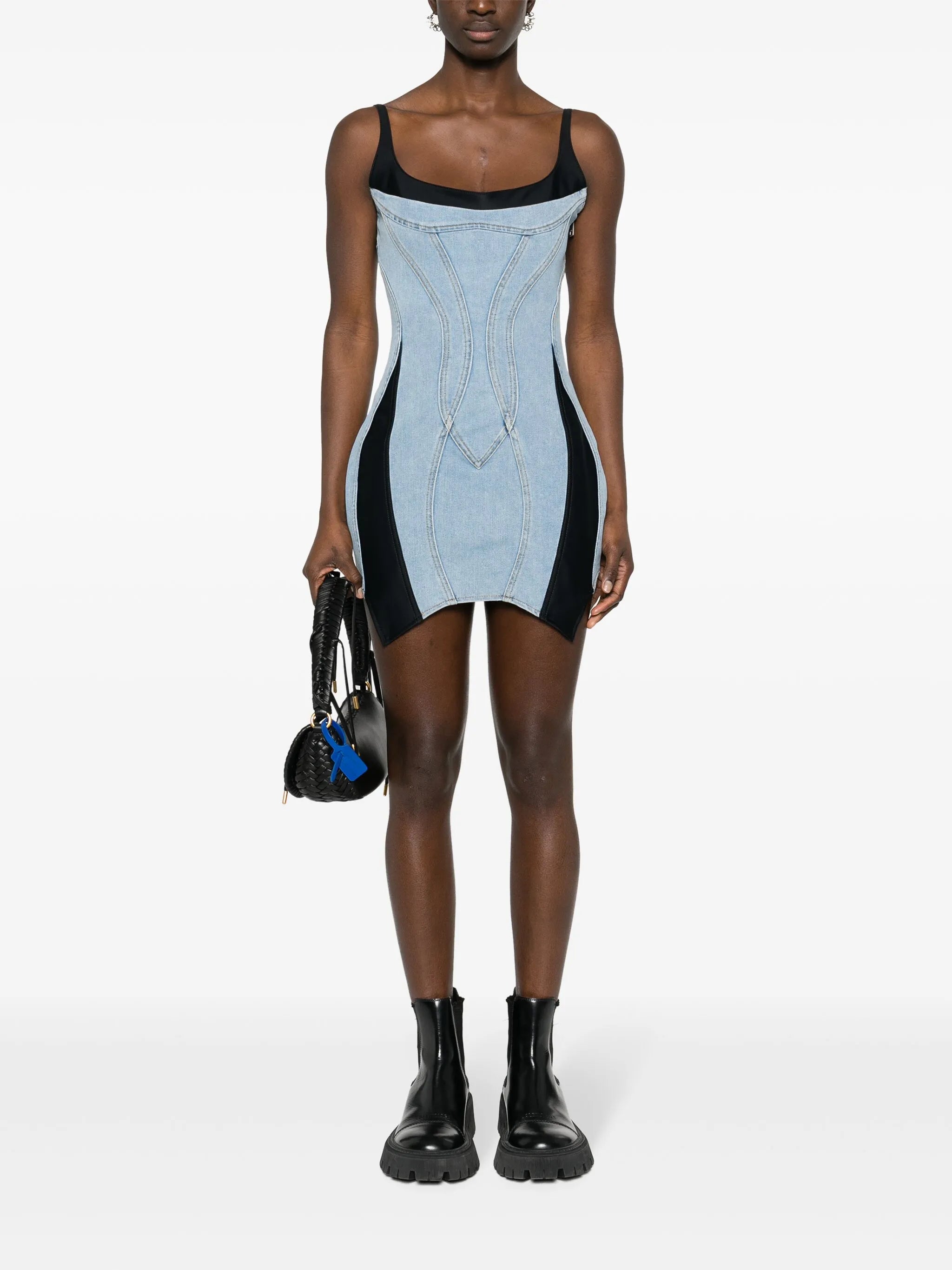 panelled mini dress