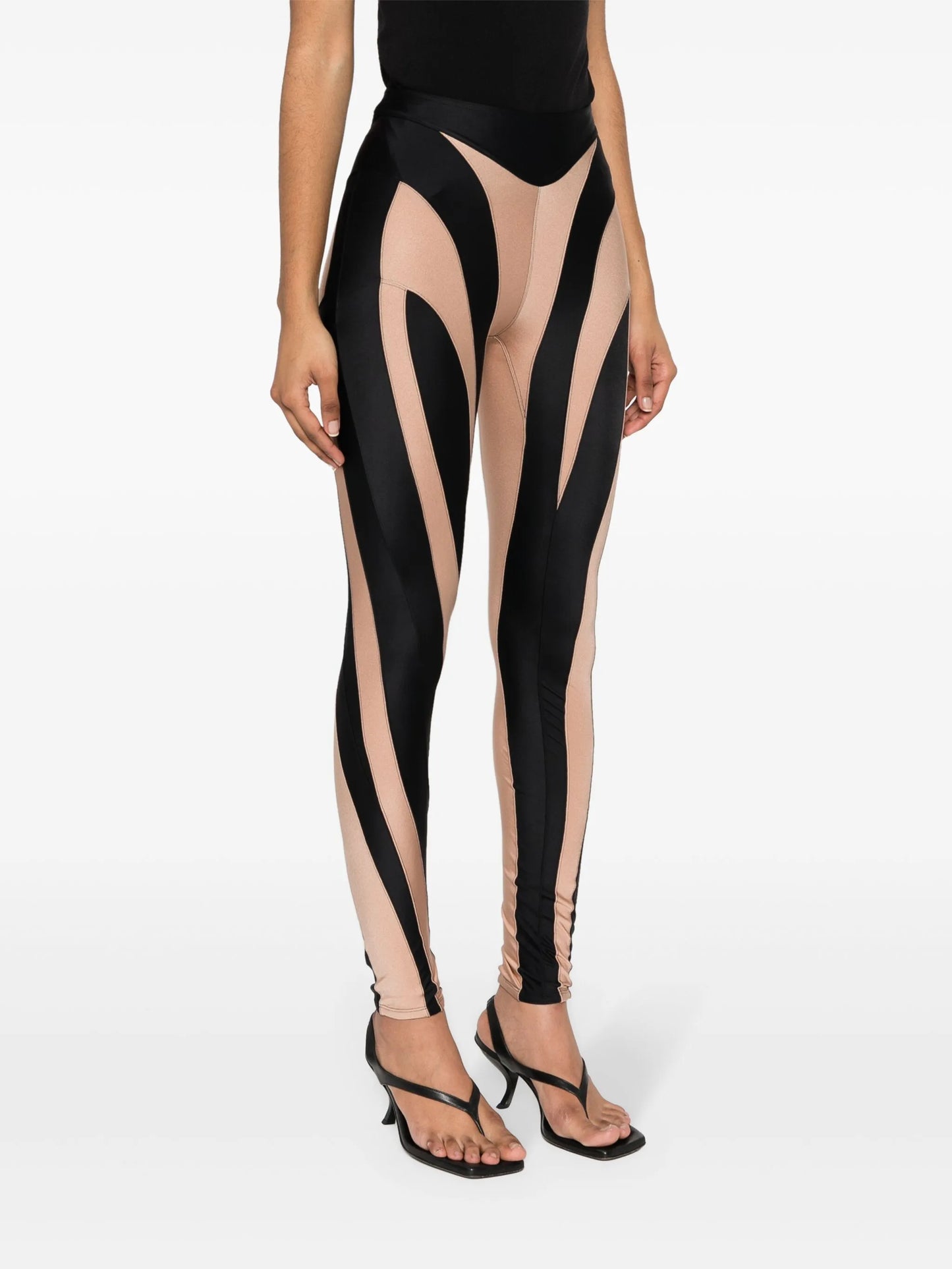 panelled spiral leggings