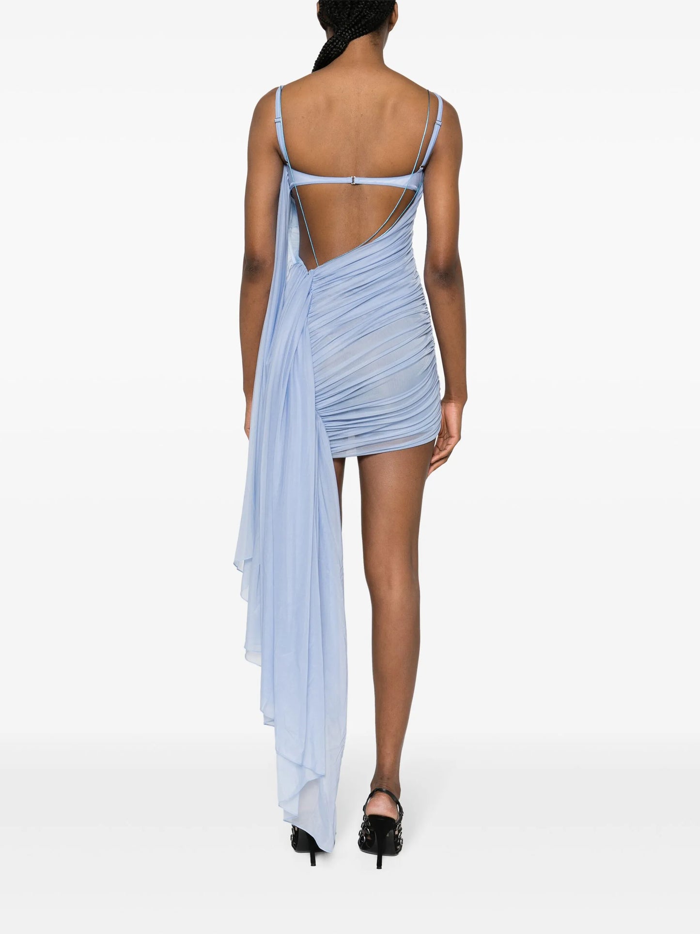 draped mini dress