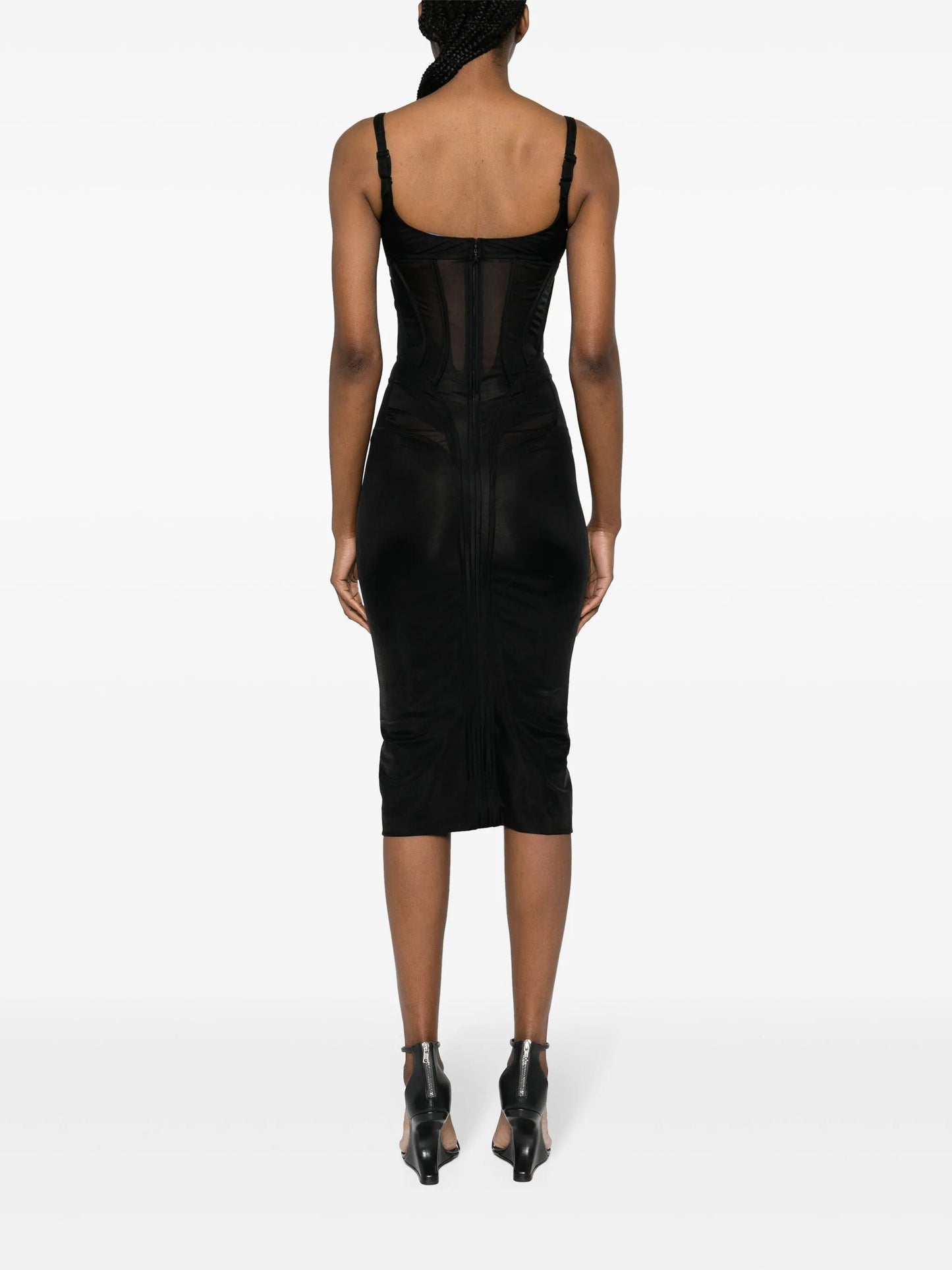 corset-style midi dress