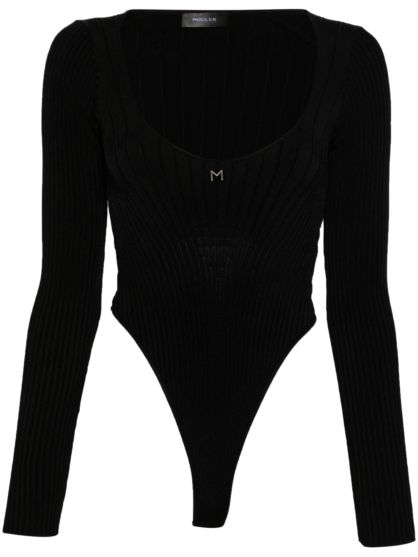 logo-plaque ribbed bodysuit