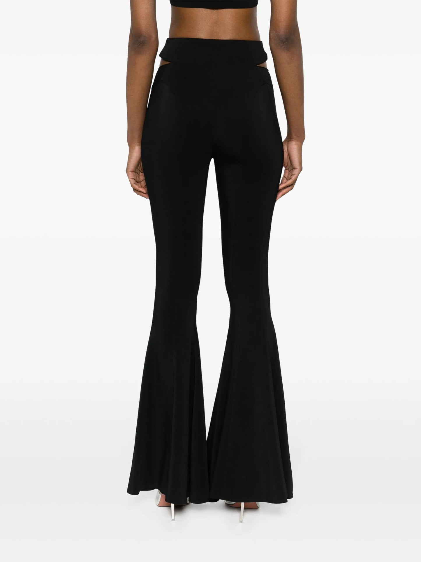 cut-out detailing flared trousers