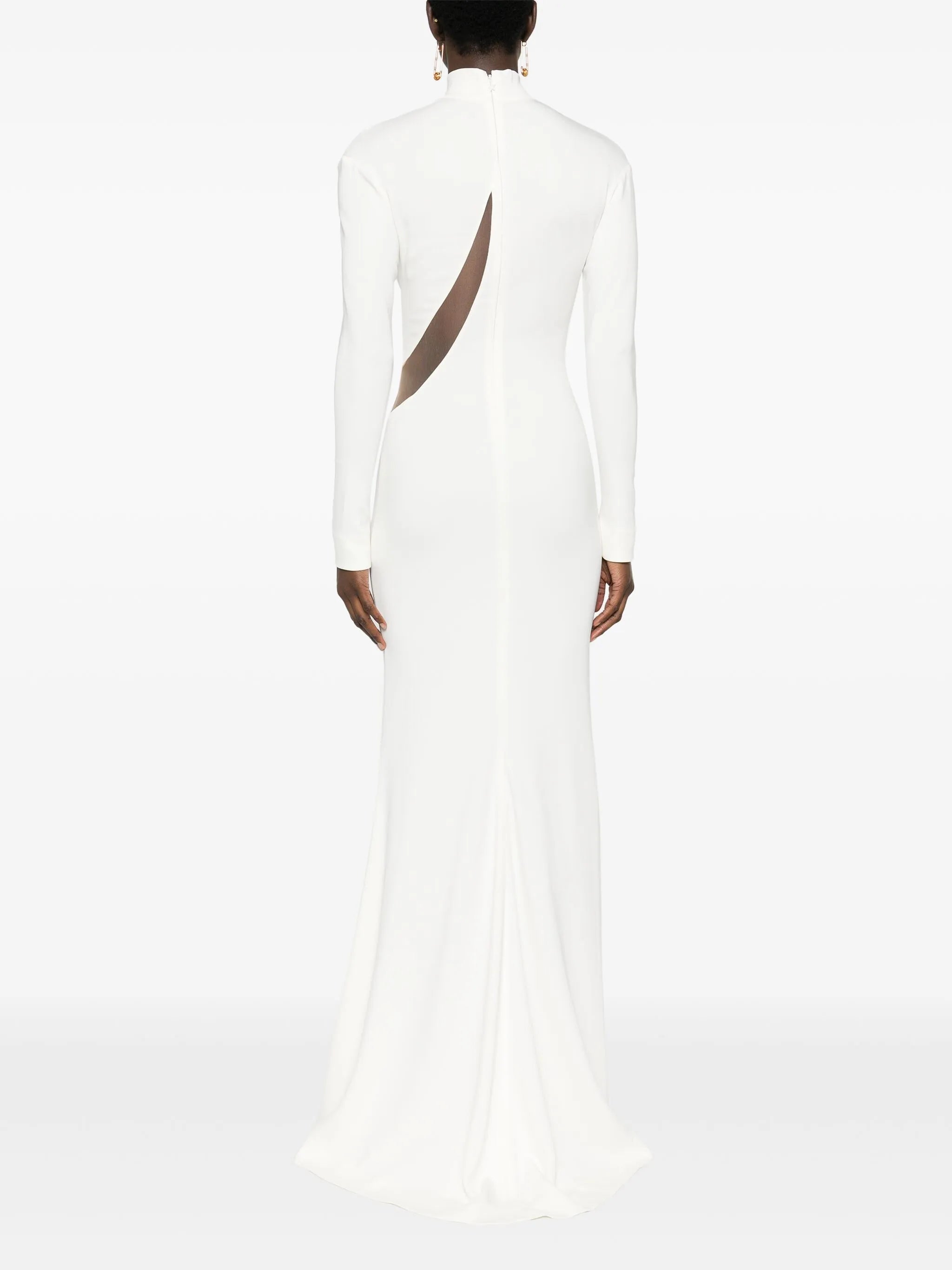 mesh-panelling maxi dress