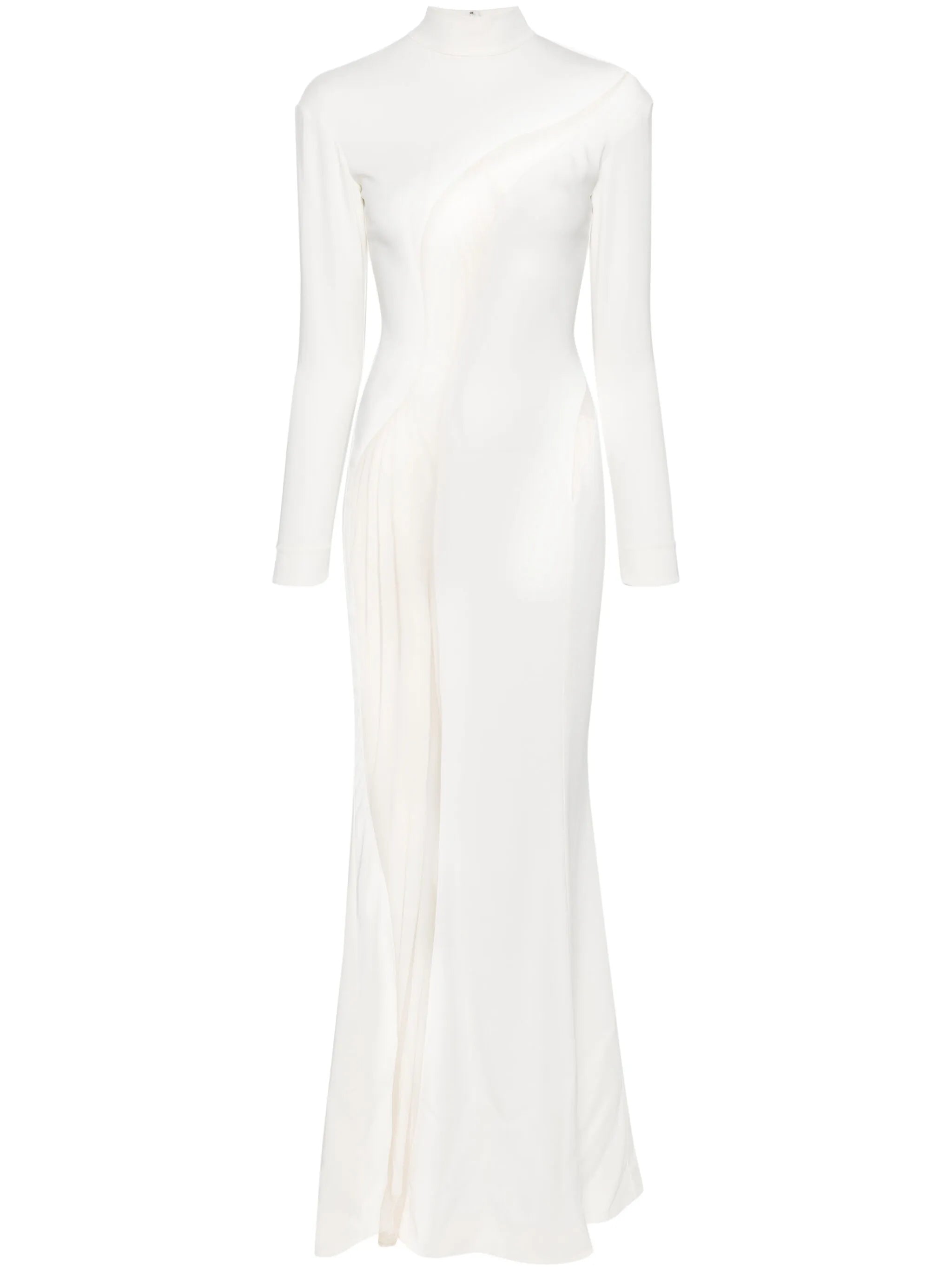 mesh-panelling maxi dress
