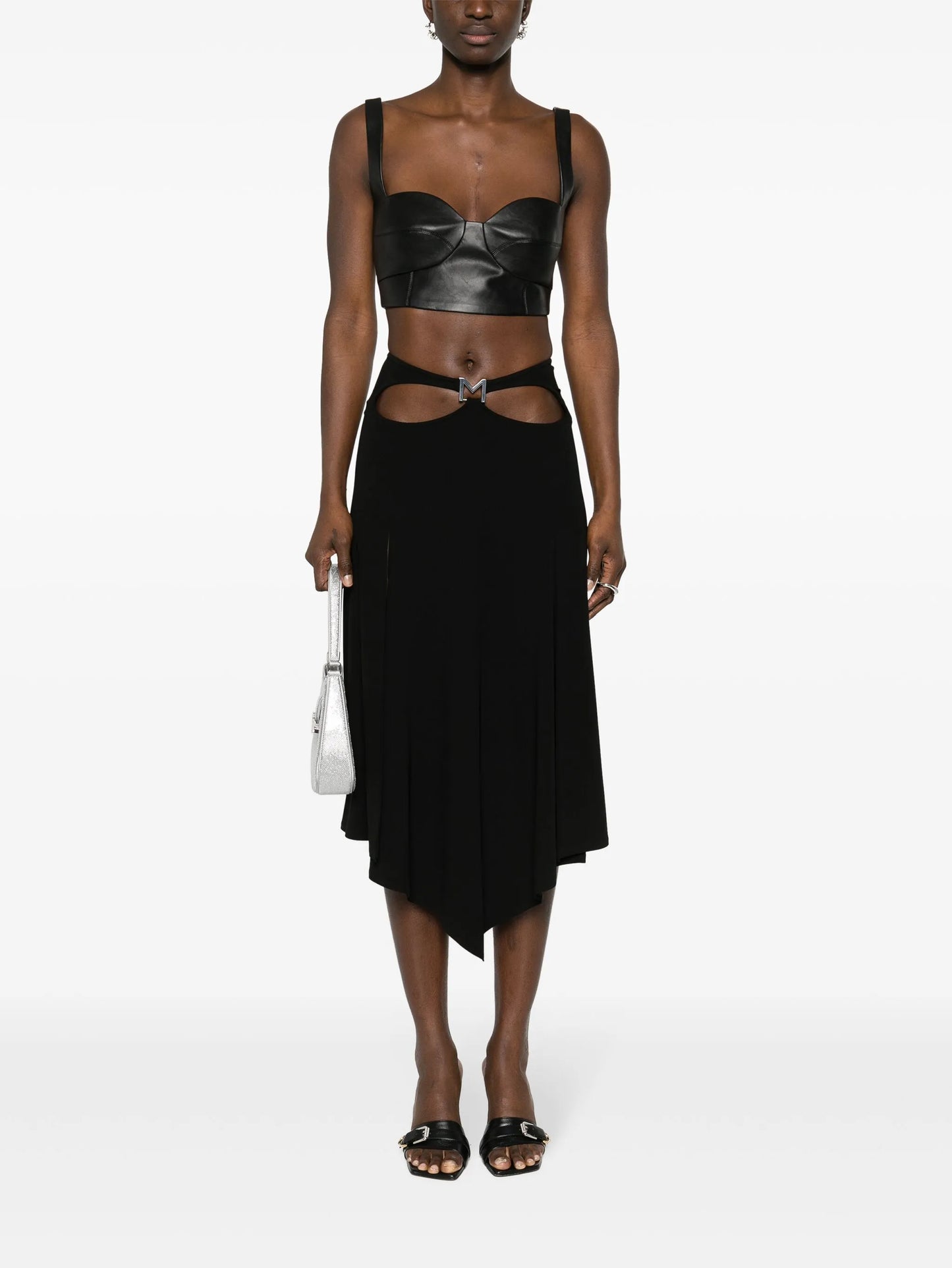 logo-plaque midi skirt