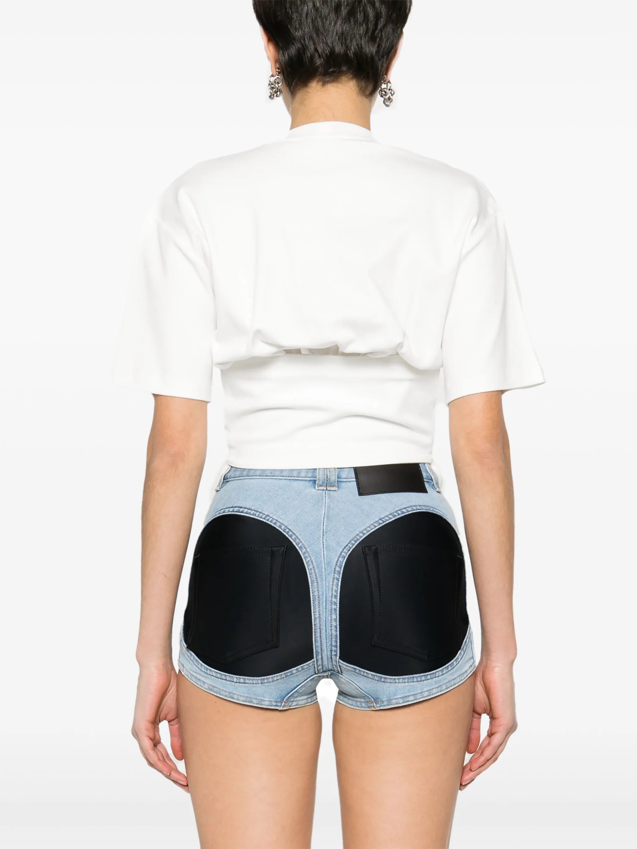 corset detail cotton T-shirt