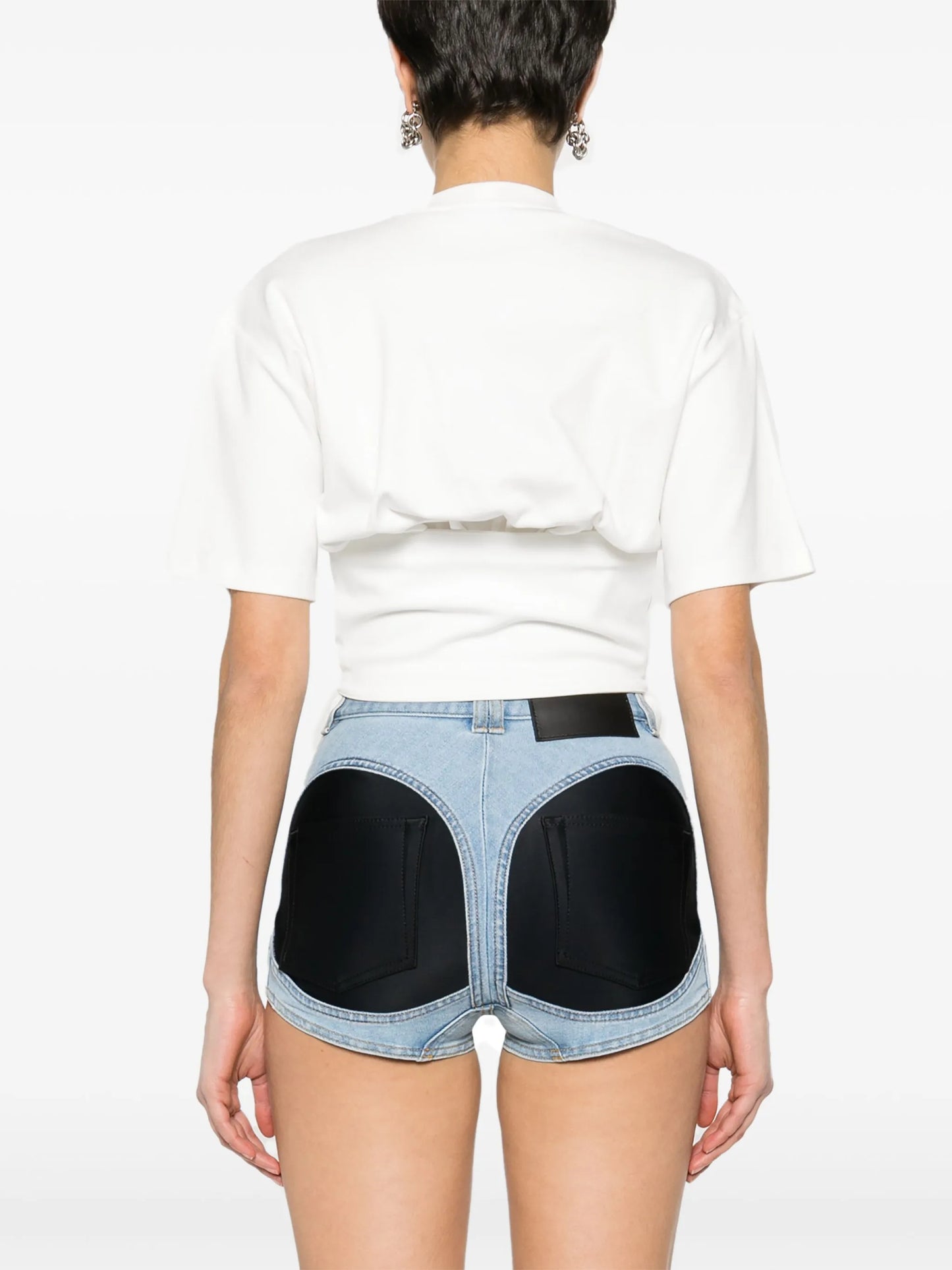 corset detail cotton T-shirt